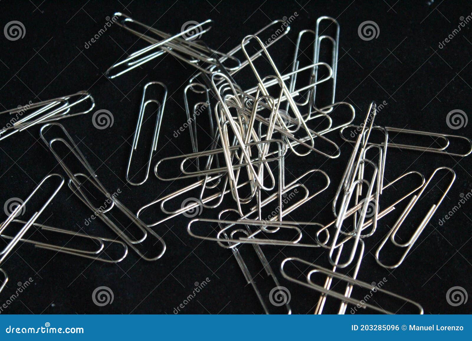 Steel Paperclip Wire Clips Stainless Steel Pressure Forms Stock Photo