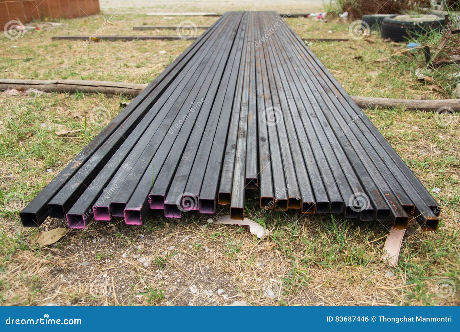 Steel pipe stock photo. Image of background, factory 83687446