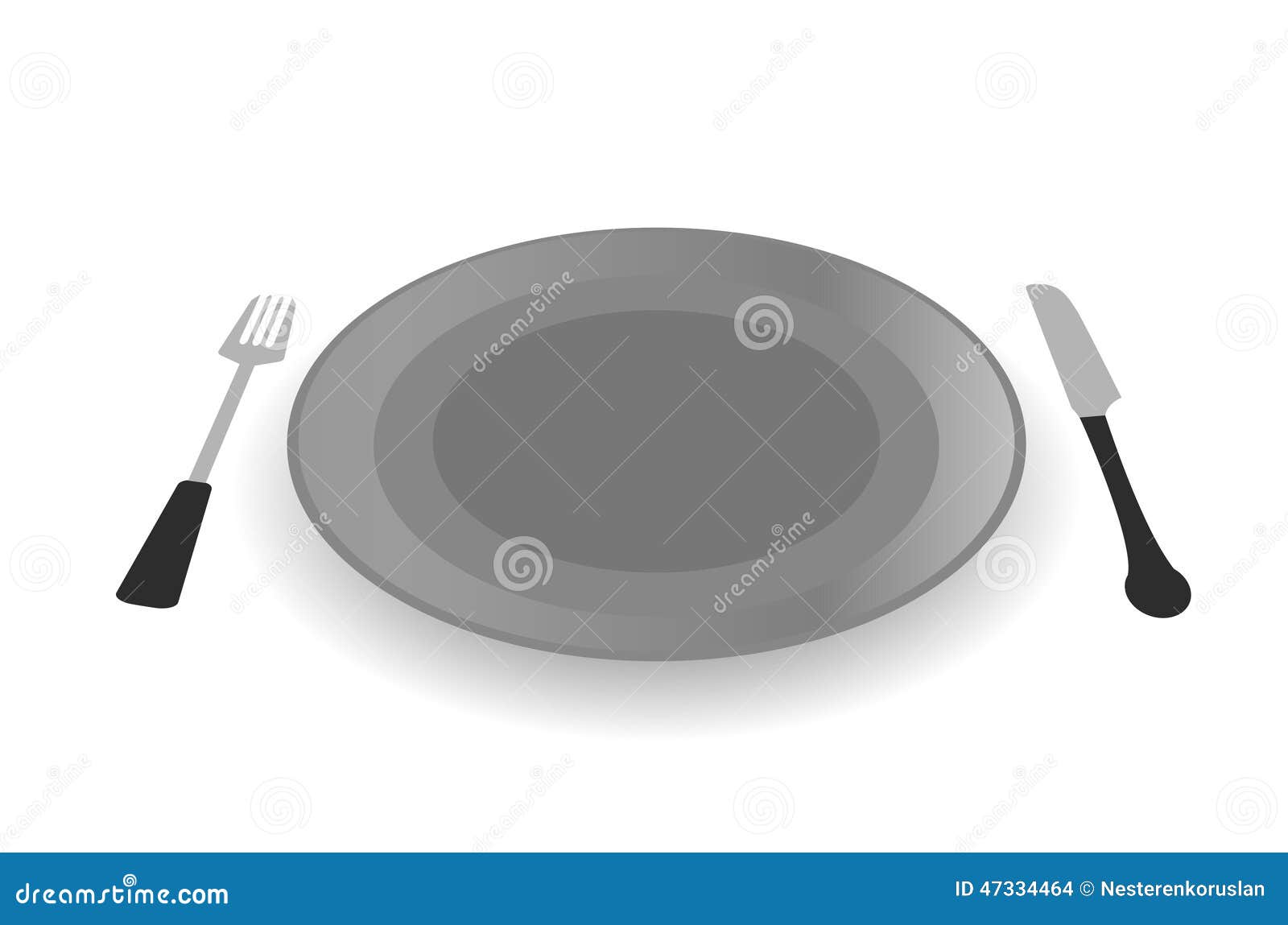 Steel Plate with Knife and Fork Stock Vector Illustration of