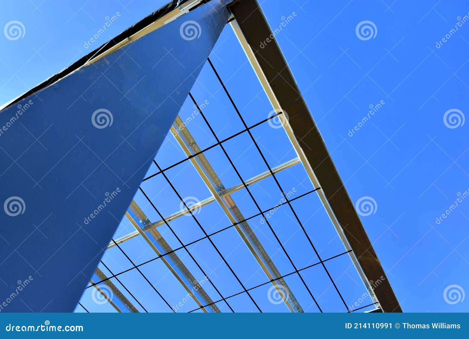 Steel Rafters and Beams of New Building. Stock Image - Image of beams ...