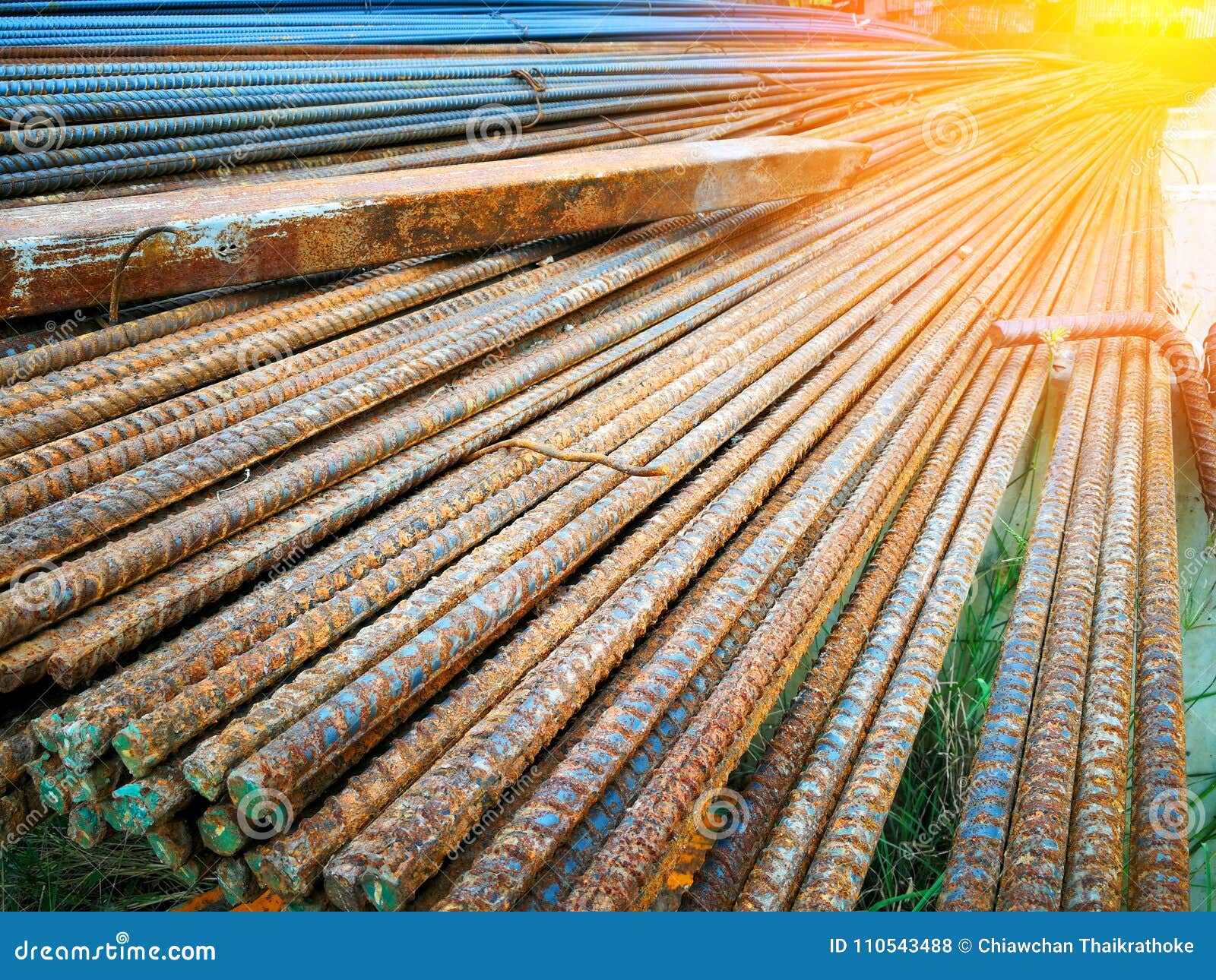 Steel Rebars for Construction is Rust. Stock Photo Image of concrete