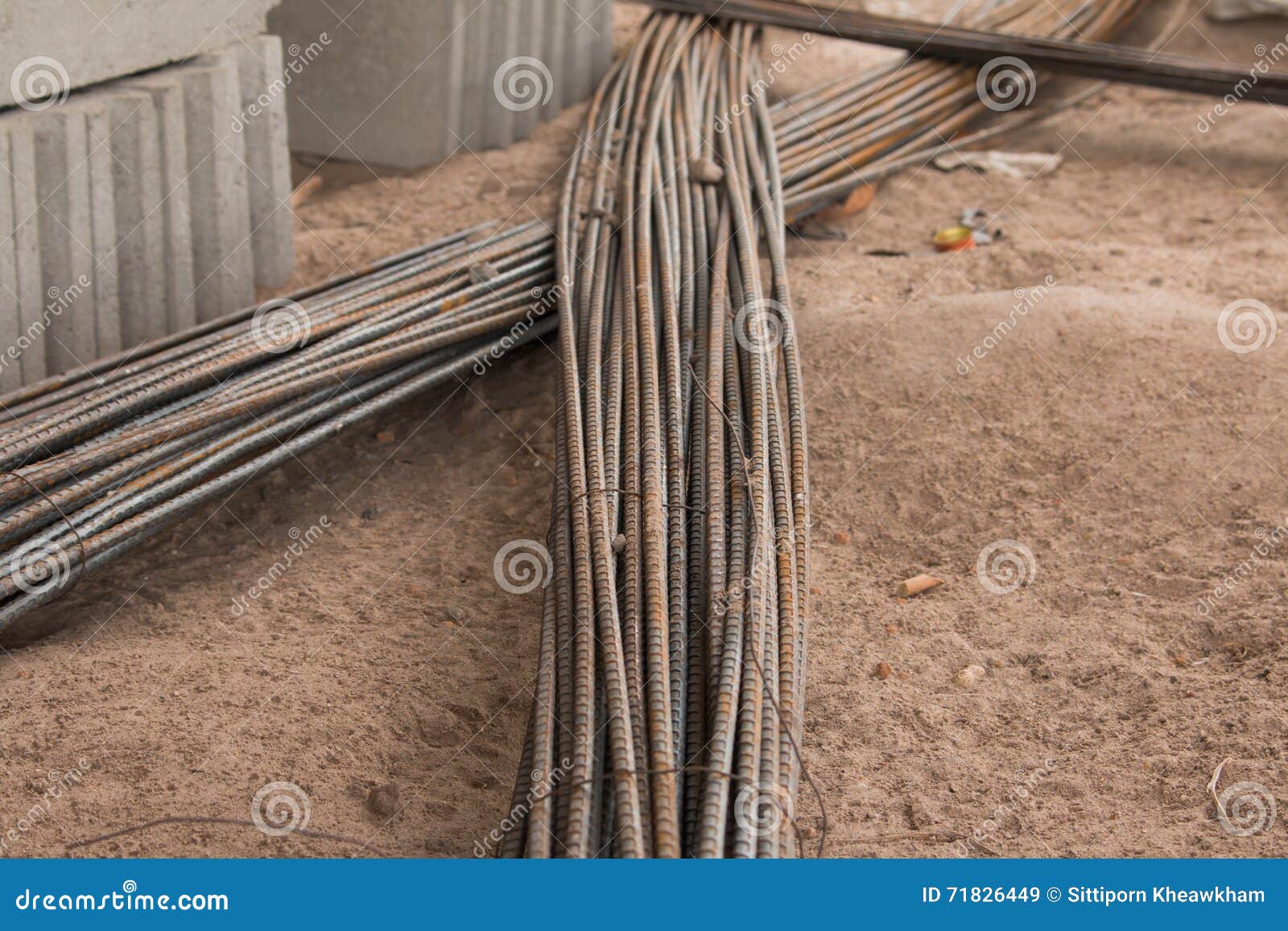 Steel Rebars for Reinforcement Concrete Stock Image Image of metallic