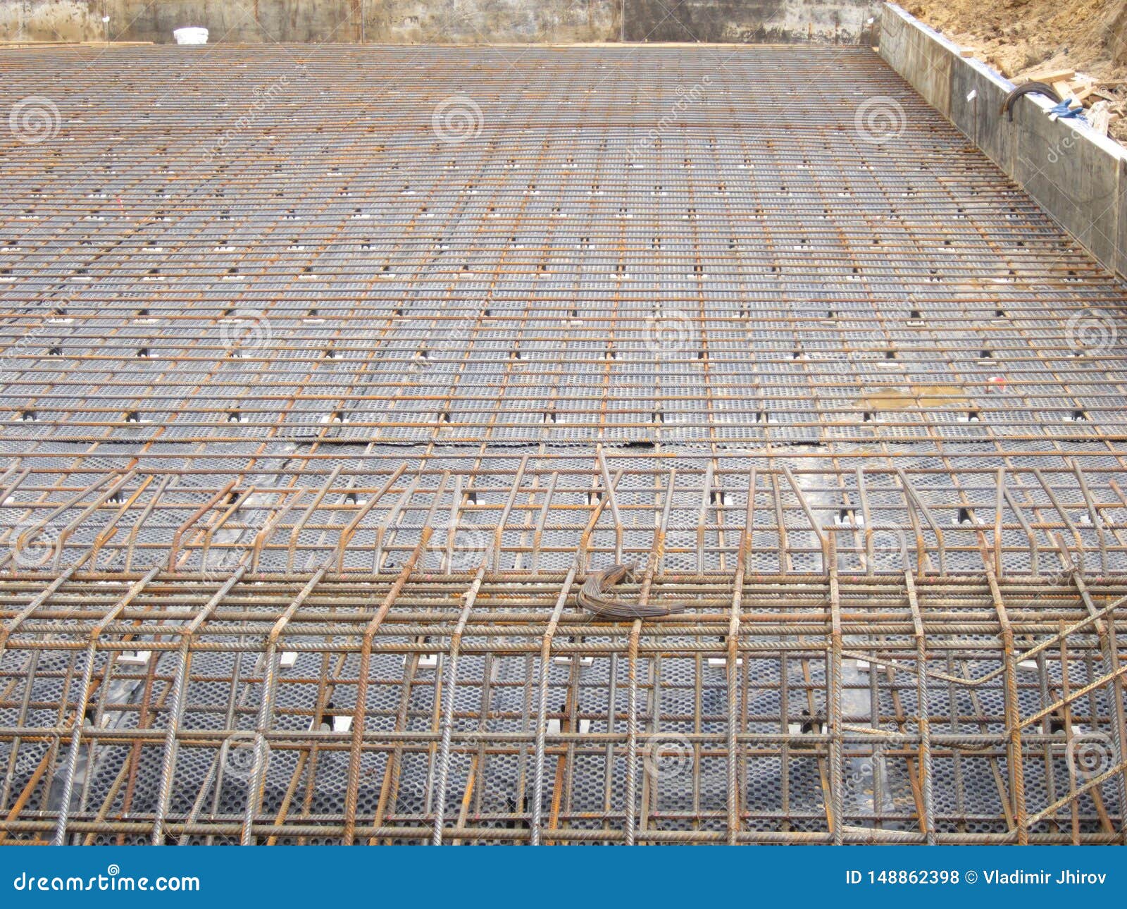 Steel Reinforcement Frame for Subsequent Concrete Pouring Stock Photo ...