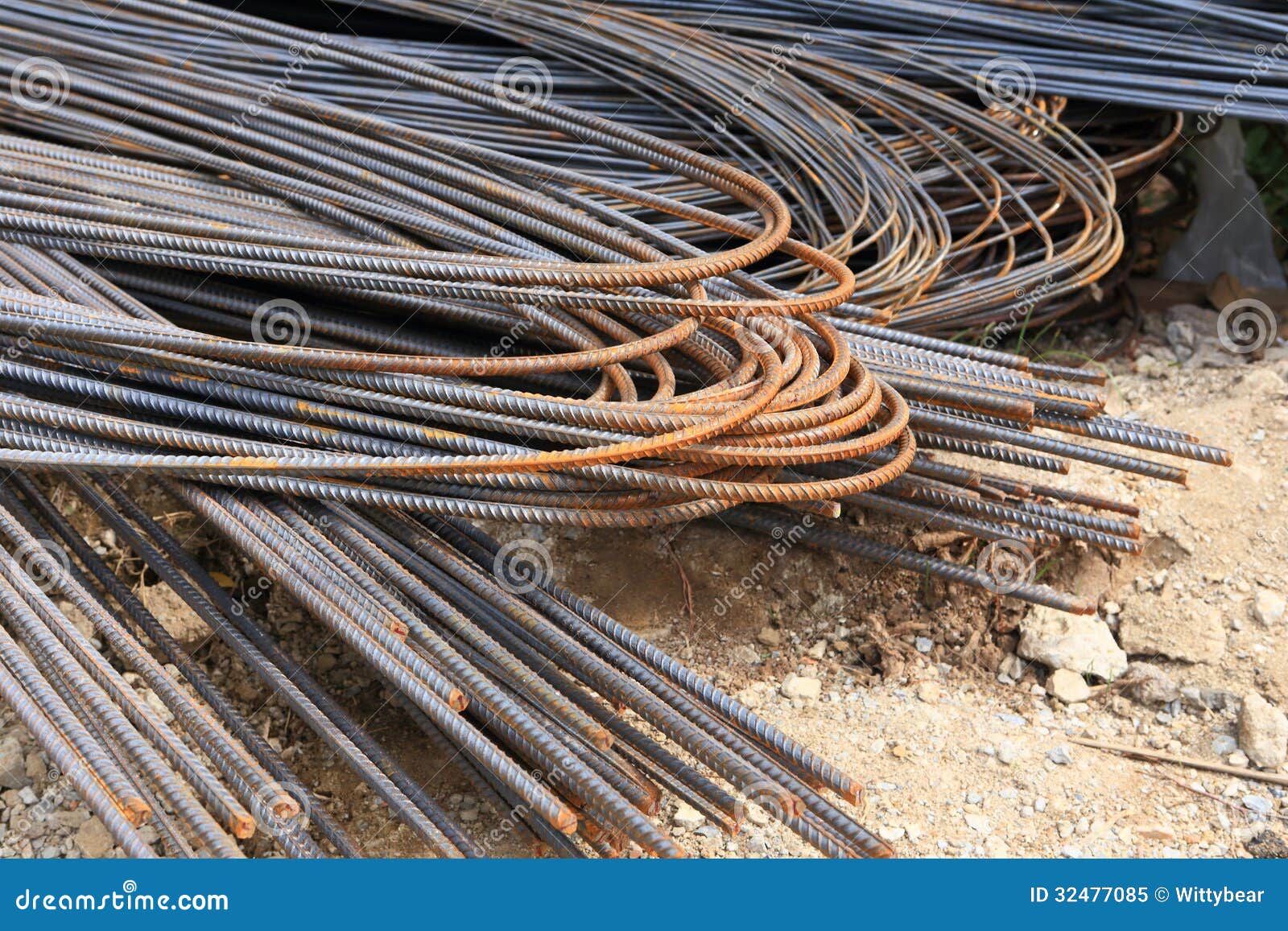 Steel rod for construction stock image. Image of metal 32477085