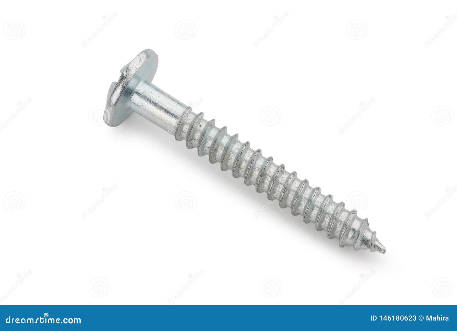 steel screw  on white