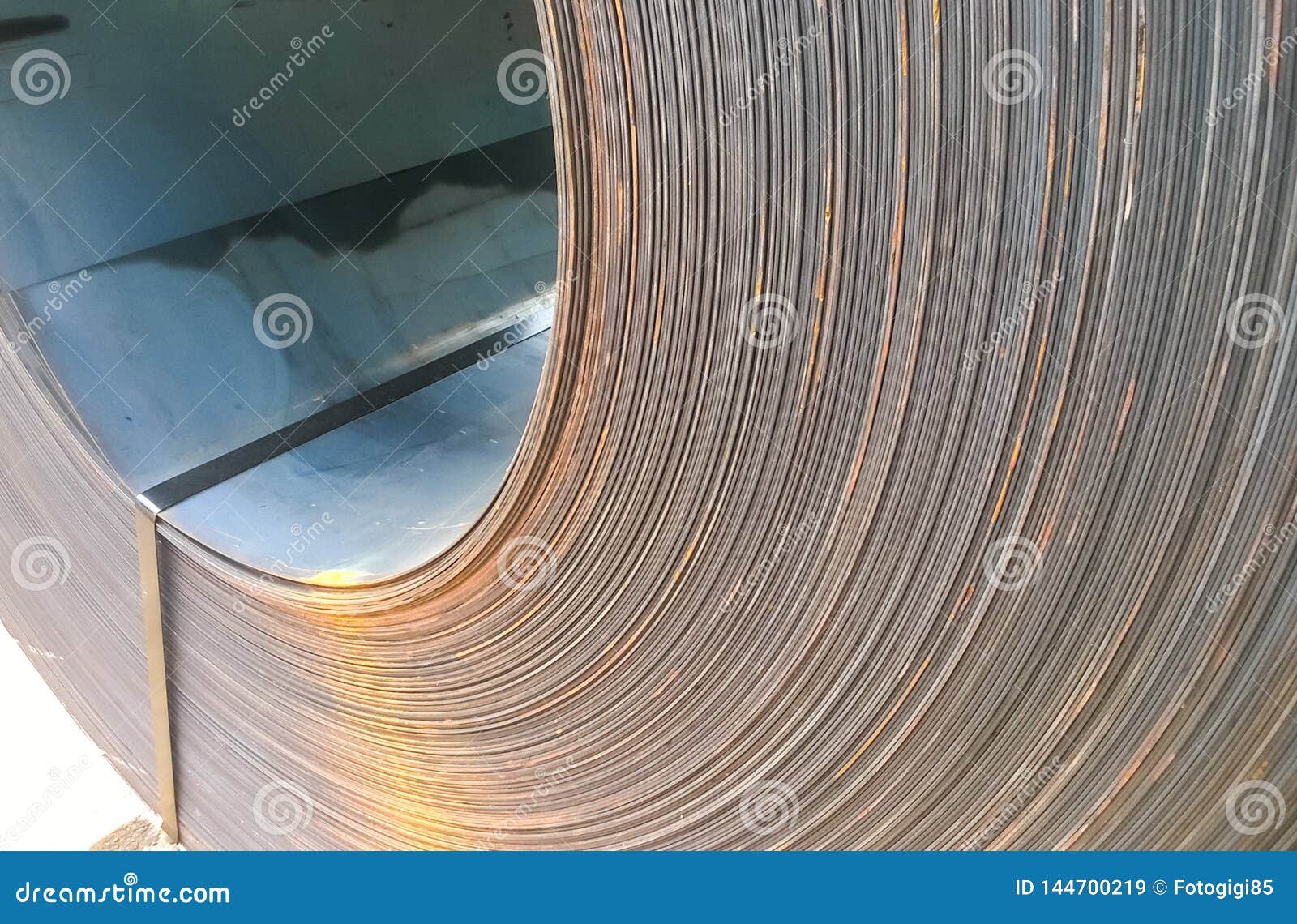 Steel Sheets Rolled Up into Rolls. Export Steel Stock Image Image of