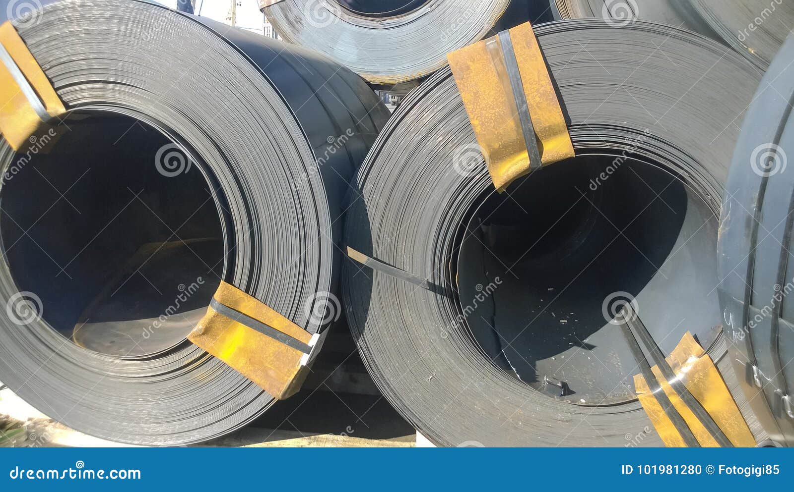 Steel Sheets Rolled Up into Rolls. Export Steel Stock Photo Image of