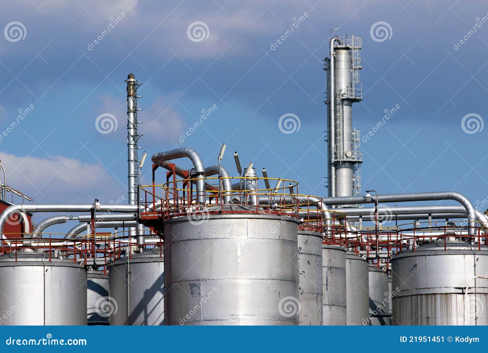 Steel Tanks and Pipe in Oil Refinery Stock Image Image of fuel, pipe