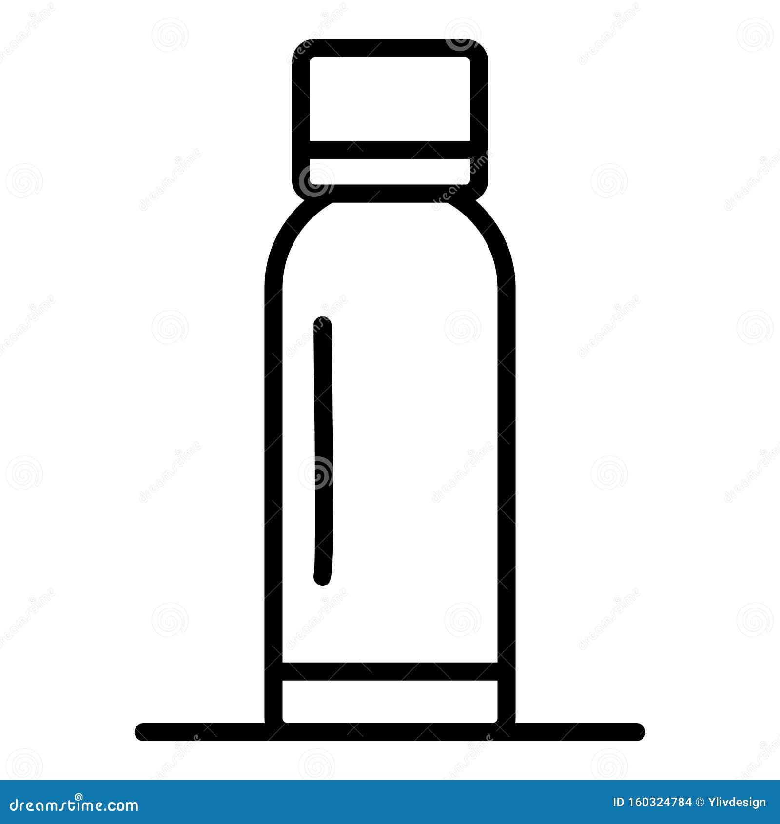 Steel Thermos Icon, Outline Style Stock Vector Illustration of