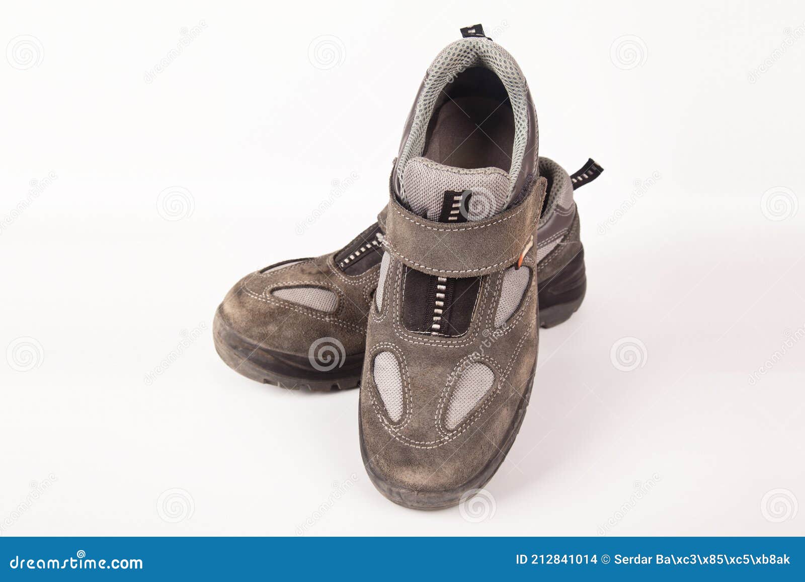 Steel Toe Protective Work Safety Shoes, Isolated on White Background ...