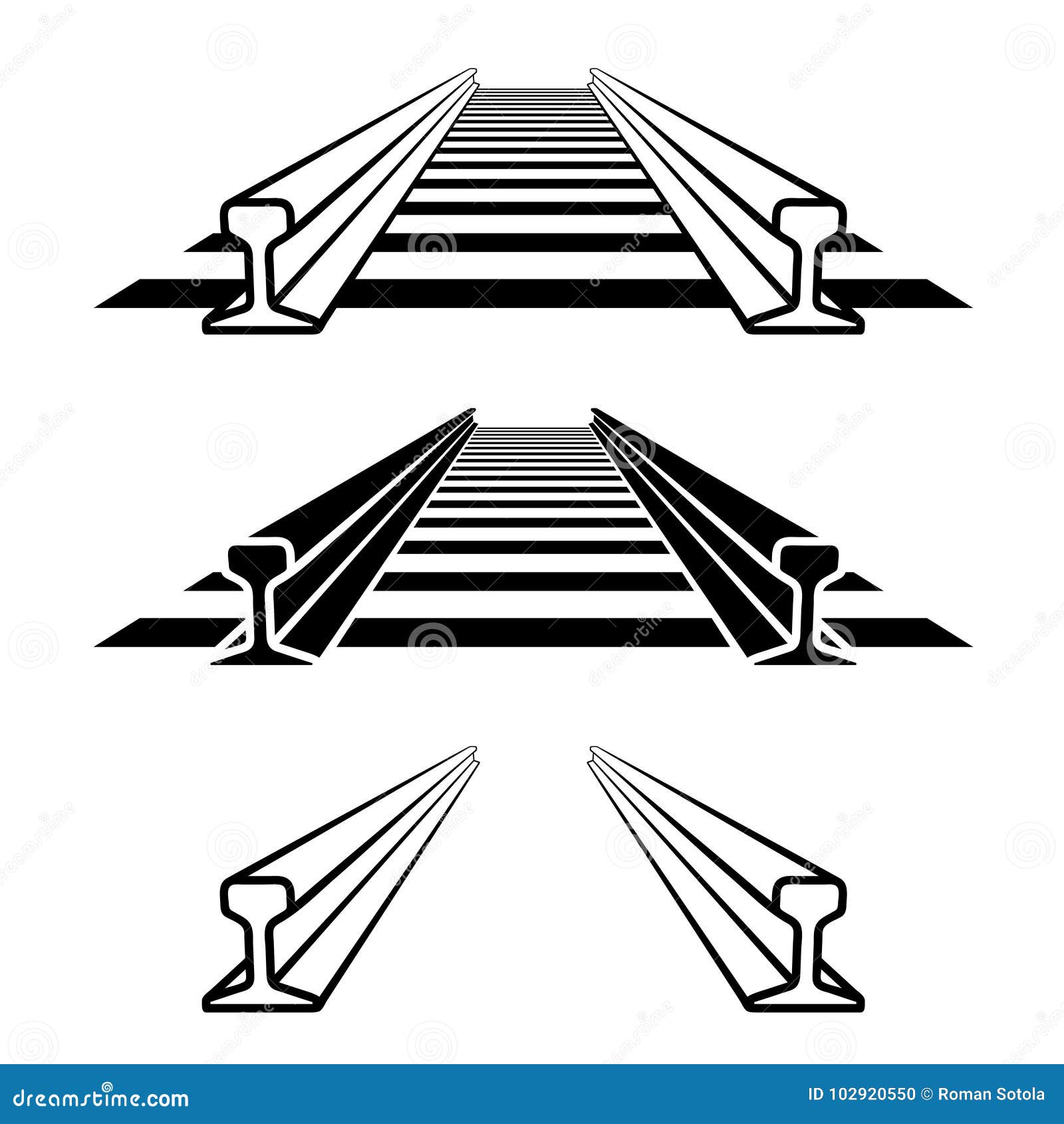 Steel Train Rail Track Profile Symbol Stock Vector Illustration of