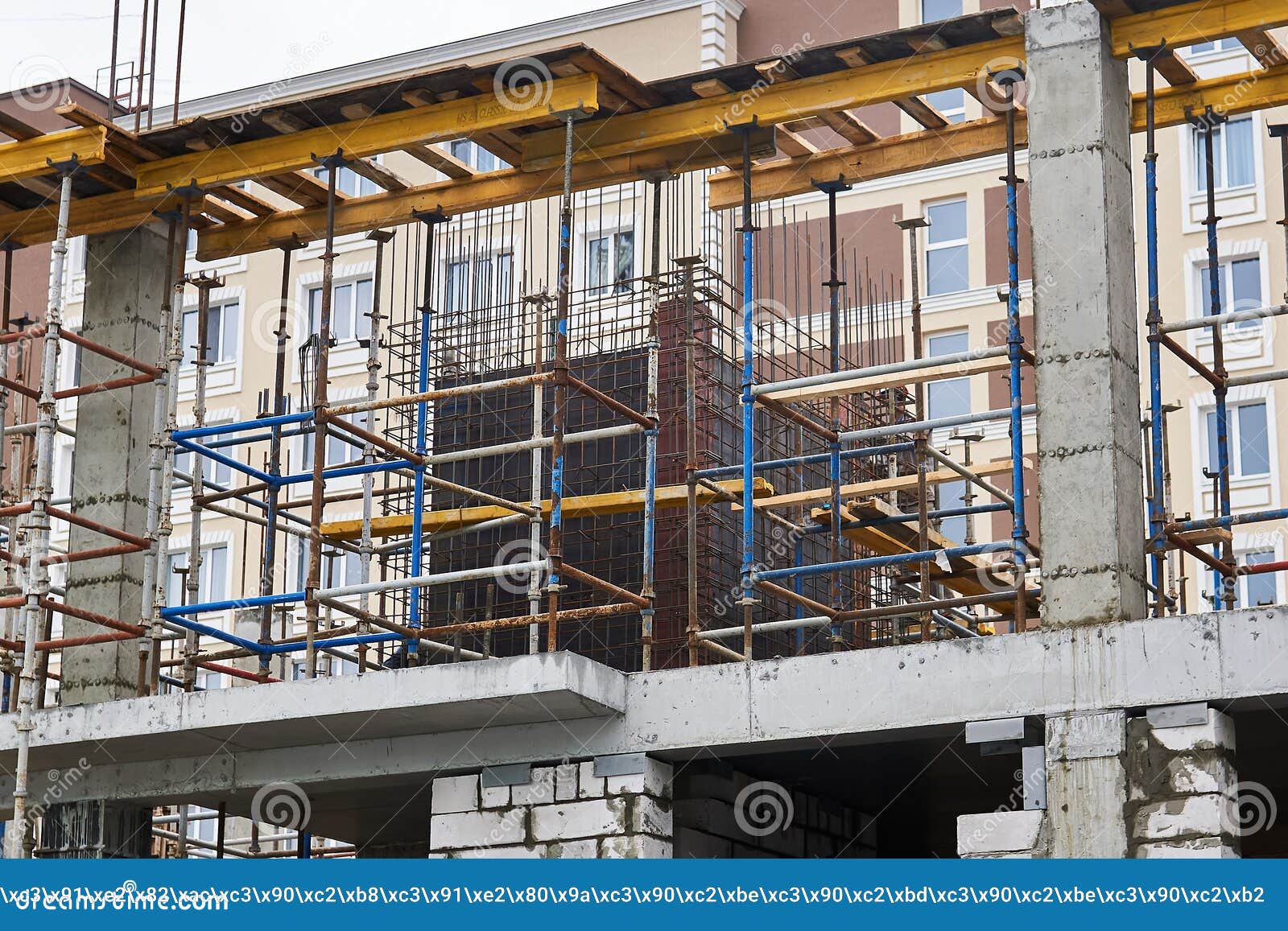 Steel Tube Prefabricated Formwork System at the Construction Site Stock