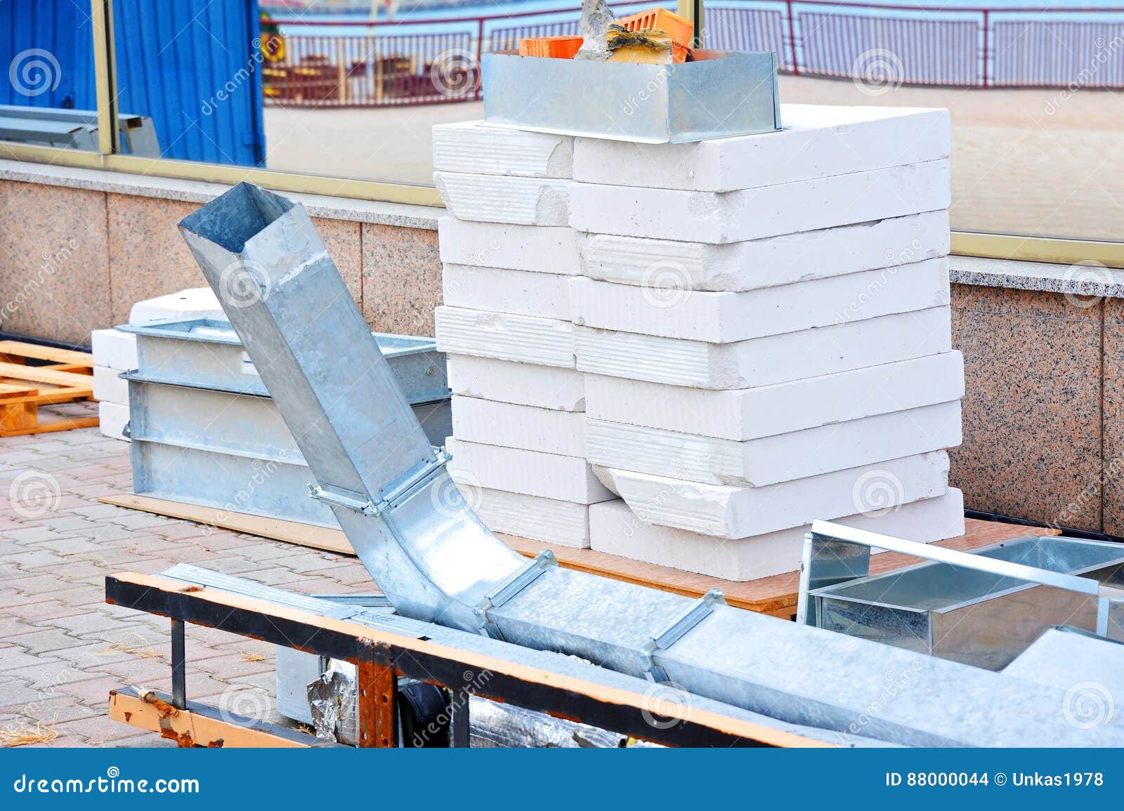 Steel Ventilation Duct and Brick Stock Photo Image of cold