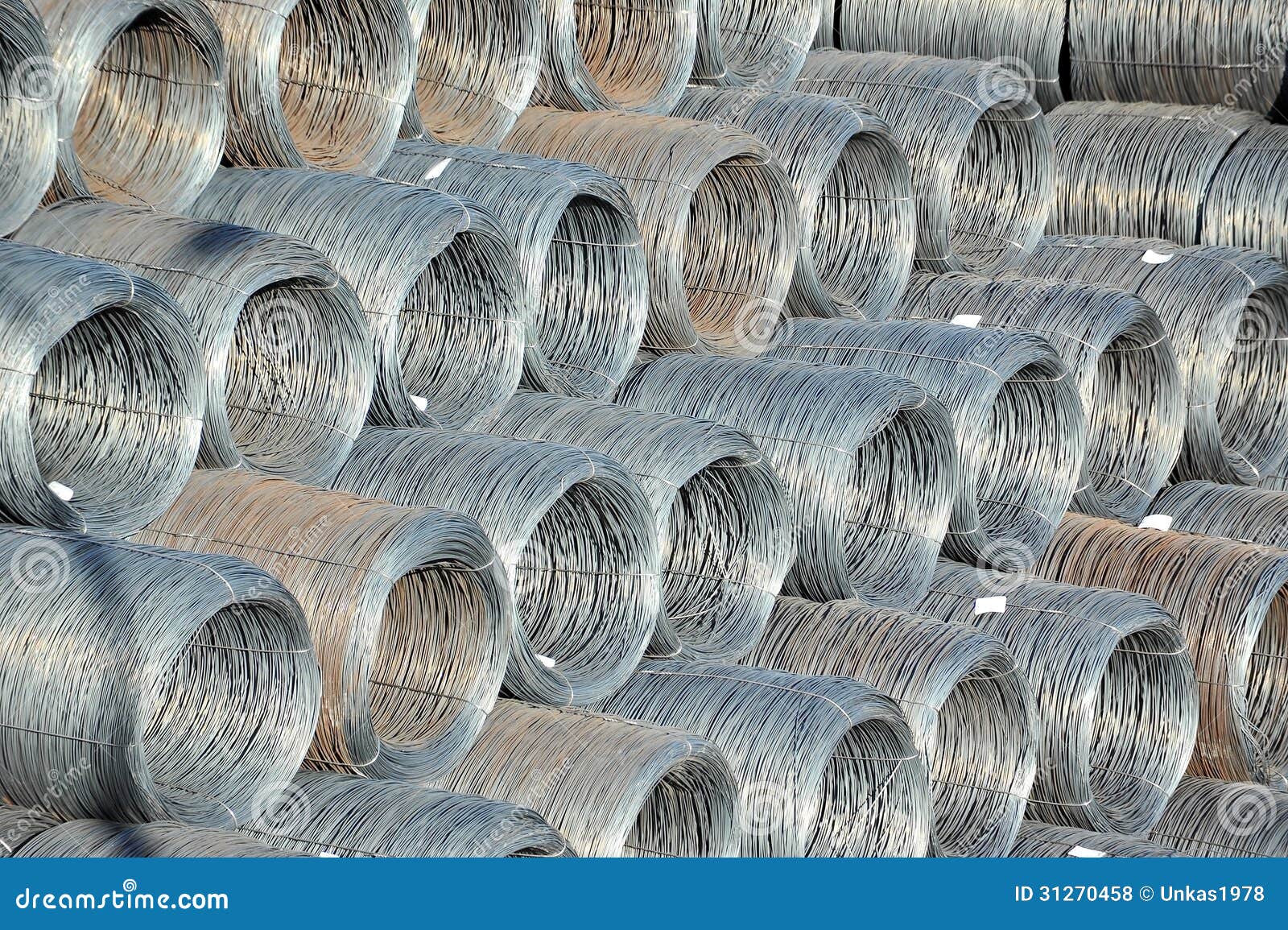 Steel wire roll stock photo. Image of fabrication, construction 31270458