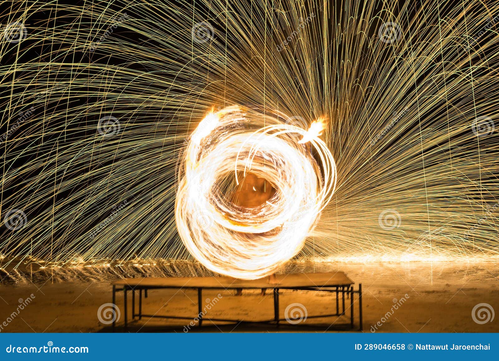 Steel wool burning stock photo. Image of danger, fireworks 289046658