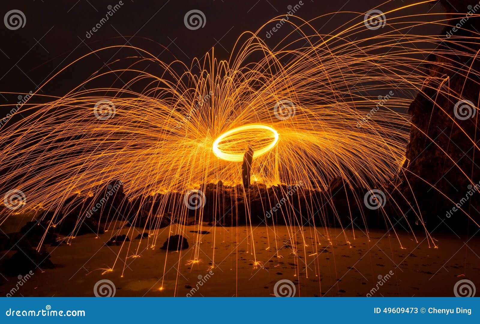 Steel wool photography stock image. Image of fire, steelwool 49609473