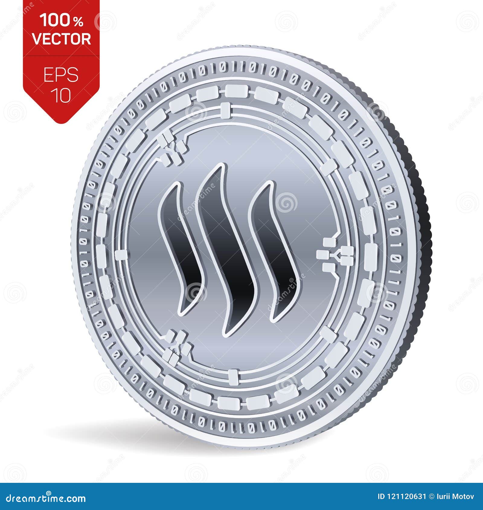 Steem. 3D Isometric Physical Coin. Digital Currency ...