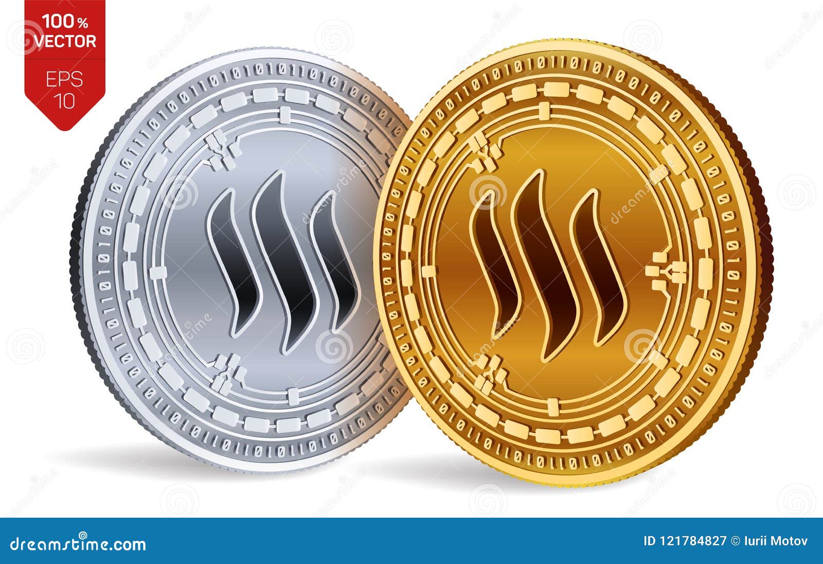 Steem. 3D Isometric Physical Coins. Digital Currency ...