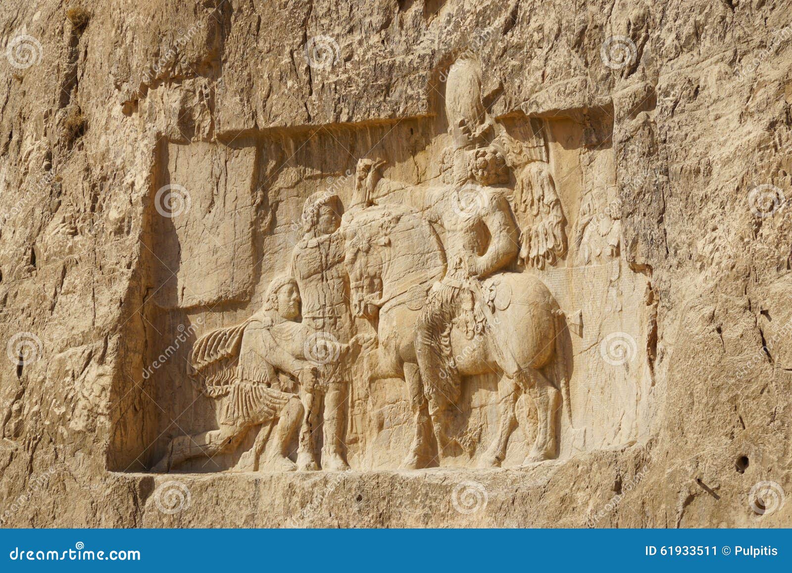 Steengravures Op Graf Van Darius Groot, Persepolis, Iran Stock ...