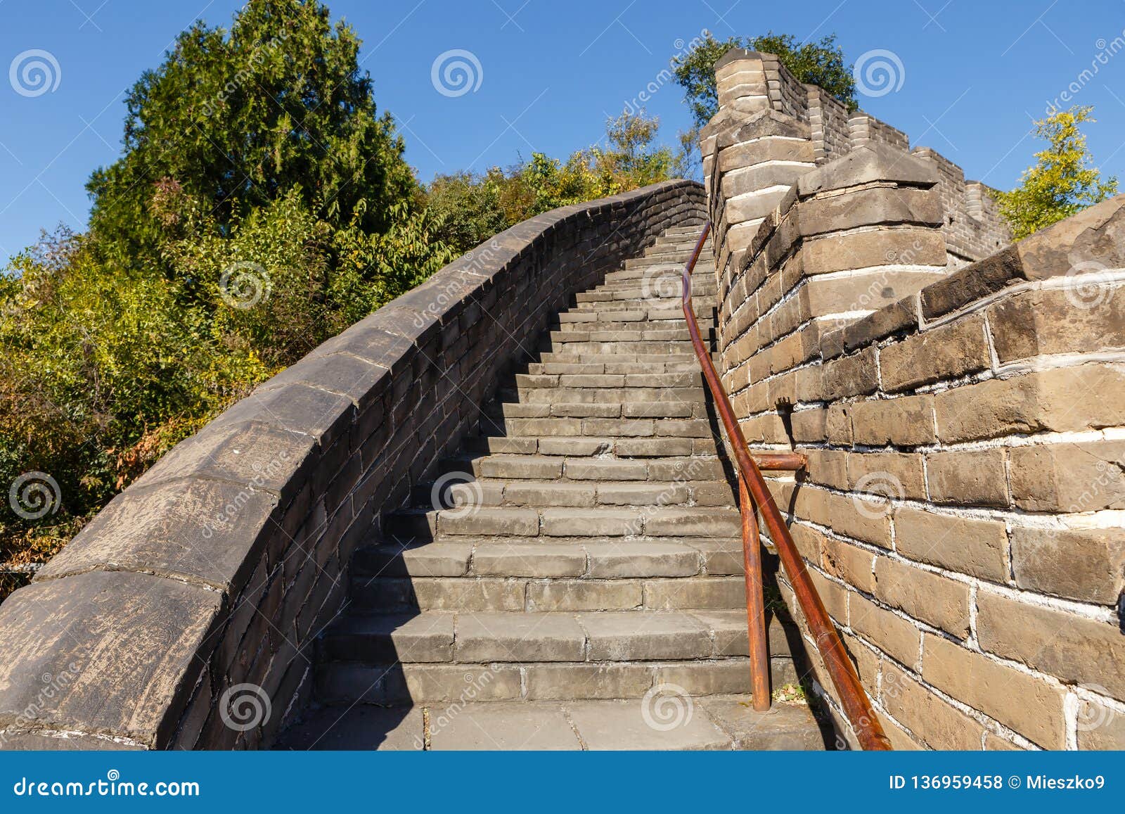 The steep stairs used to climb the mountains in the countryside of the  China 15188893 Stock Photo at Vecteezy