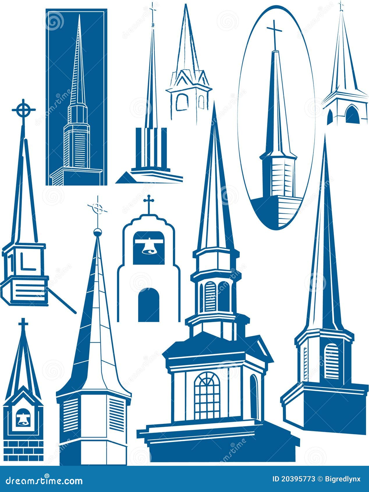 Steeple Collection stock vector. Illustration of temple - 20395773