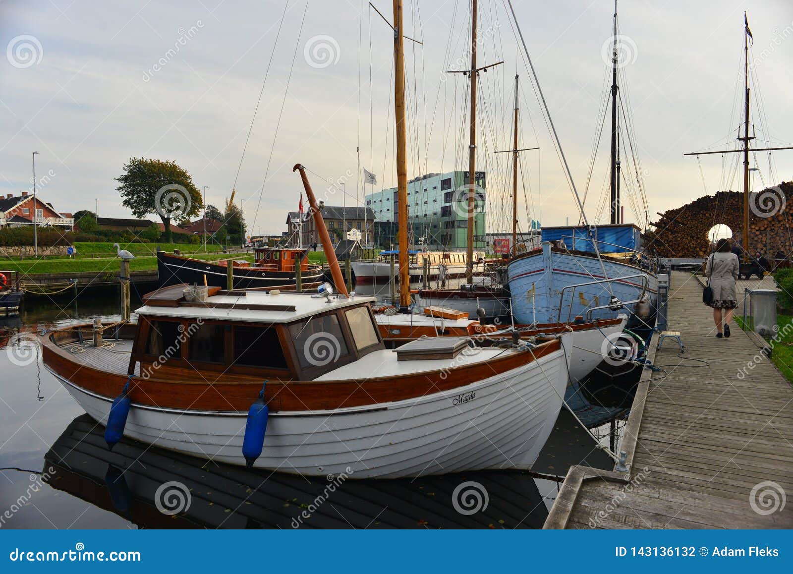 Two Old Fishermen Blue Boats Stock Photos - Free & Royalty-Free