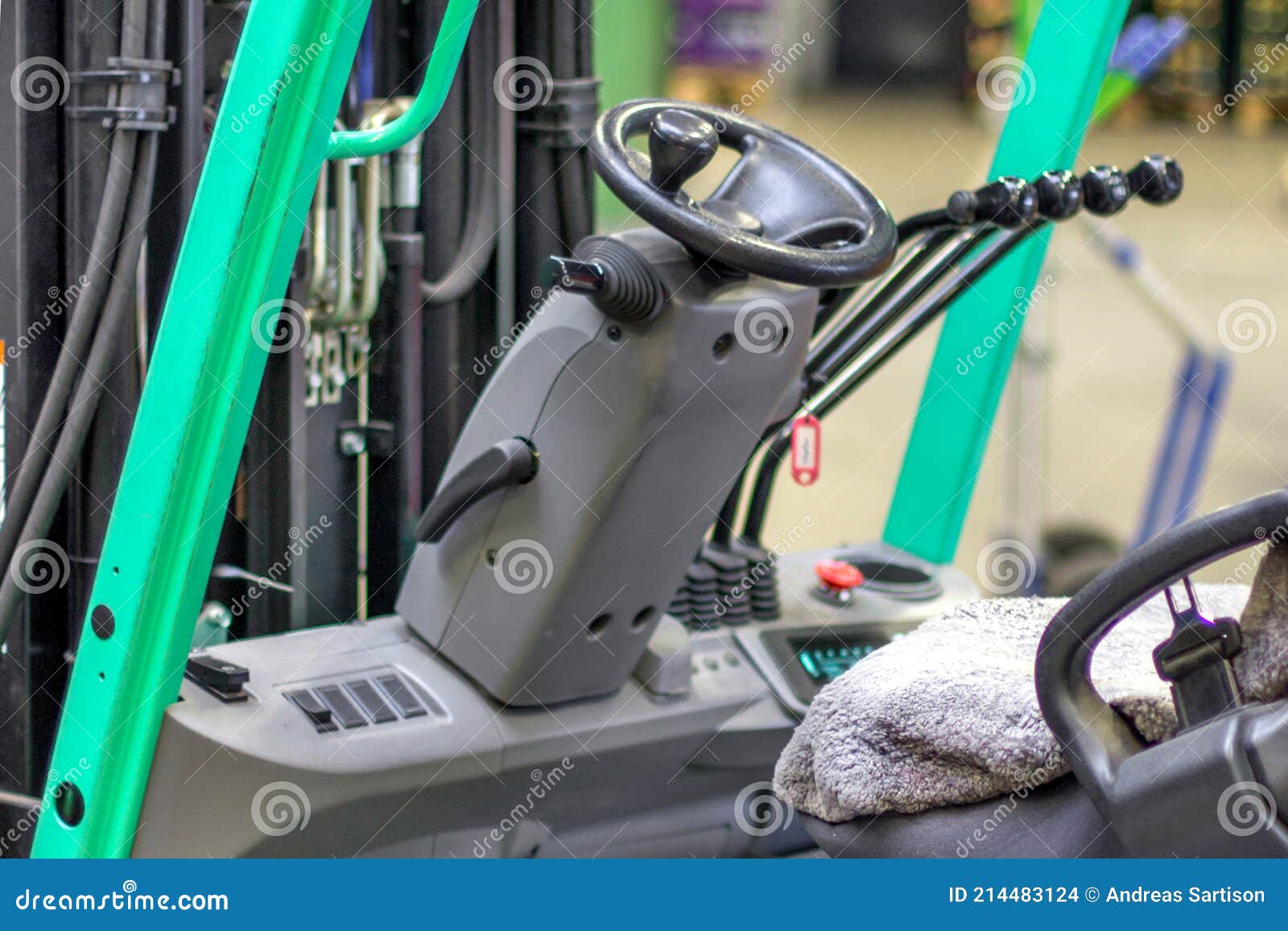 Steering and Cab of Forklift with Levers. Stock Photo Image of levers