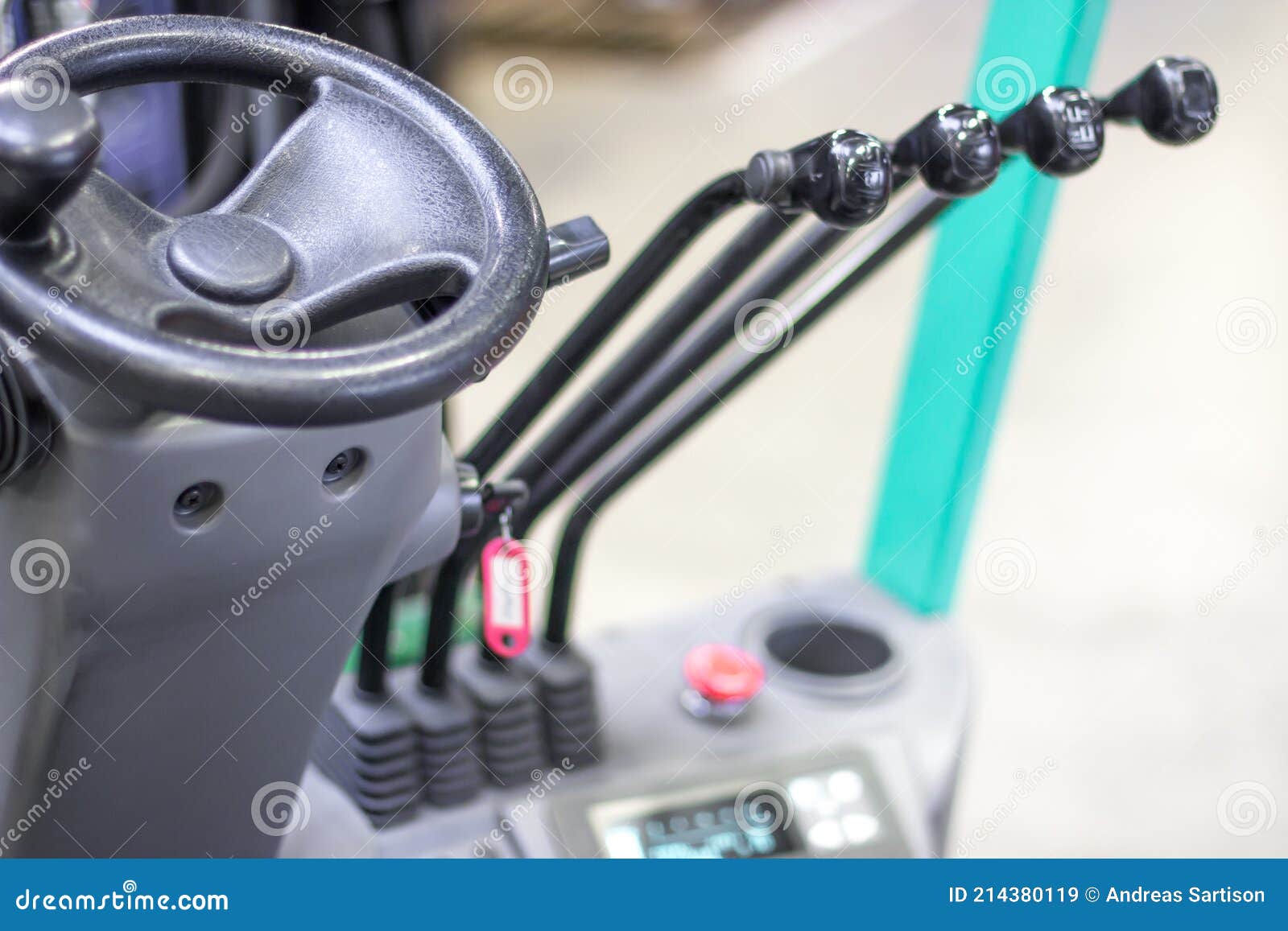 Steering and Cab of Forklift with Levers. Stock Image Image of fork
