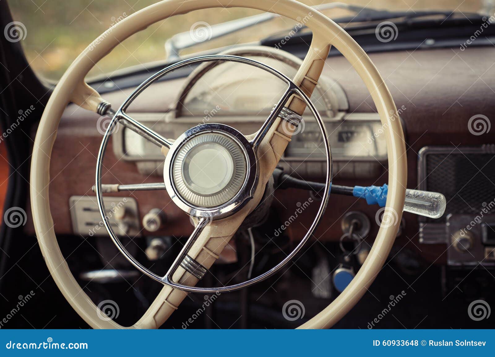 Steering retro car stock photo. Image of closeup, klaxon - 60933648