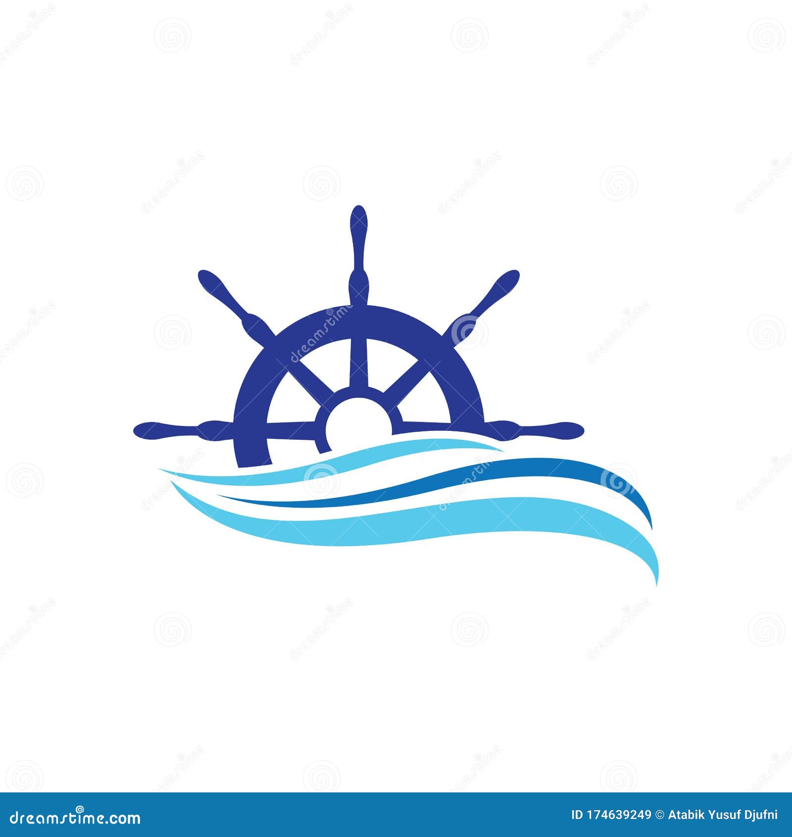 Steering Ship Vector Icon Illustration Stock Vector - Illustration of ...