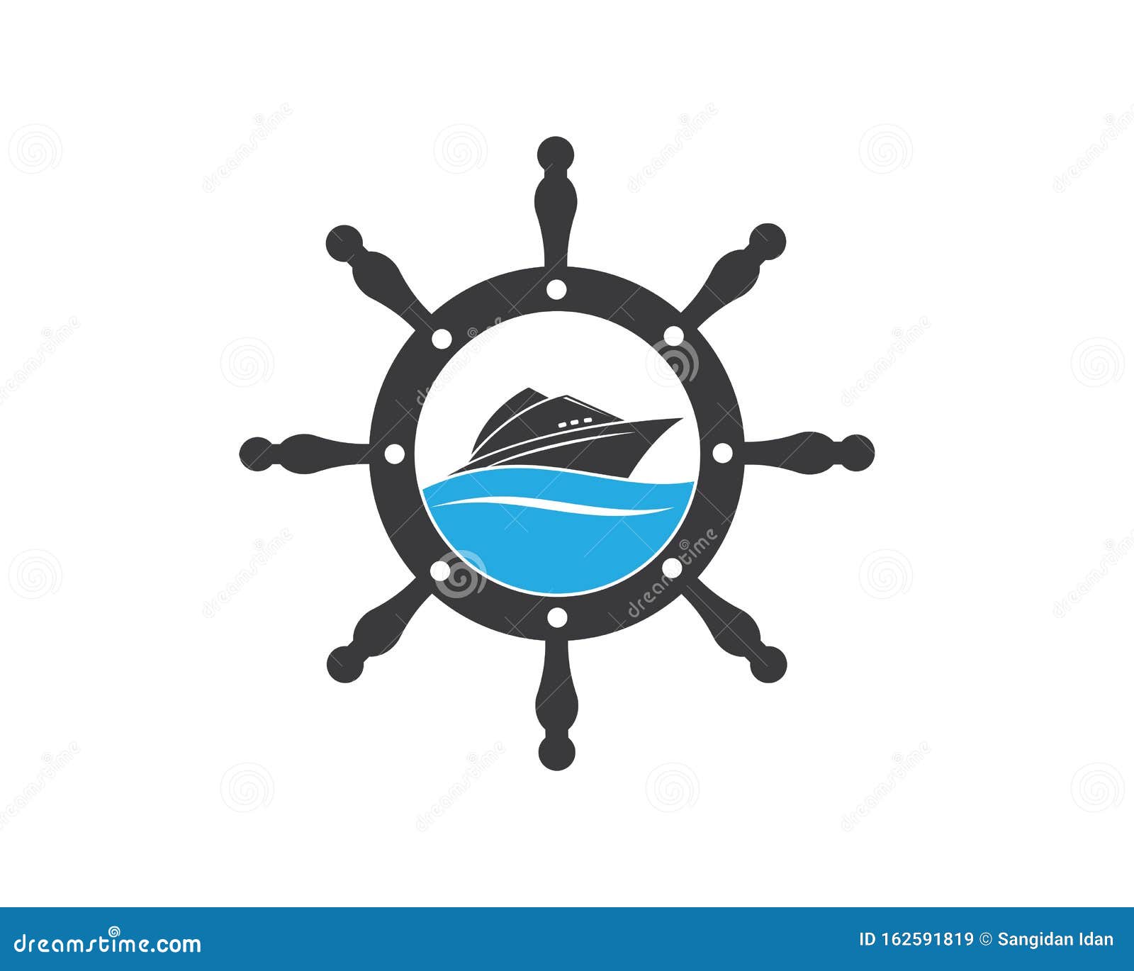 Steering Ship Vector Logo Icon of Nautical Maritime Stock Vector ...