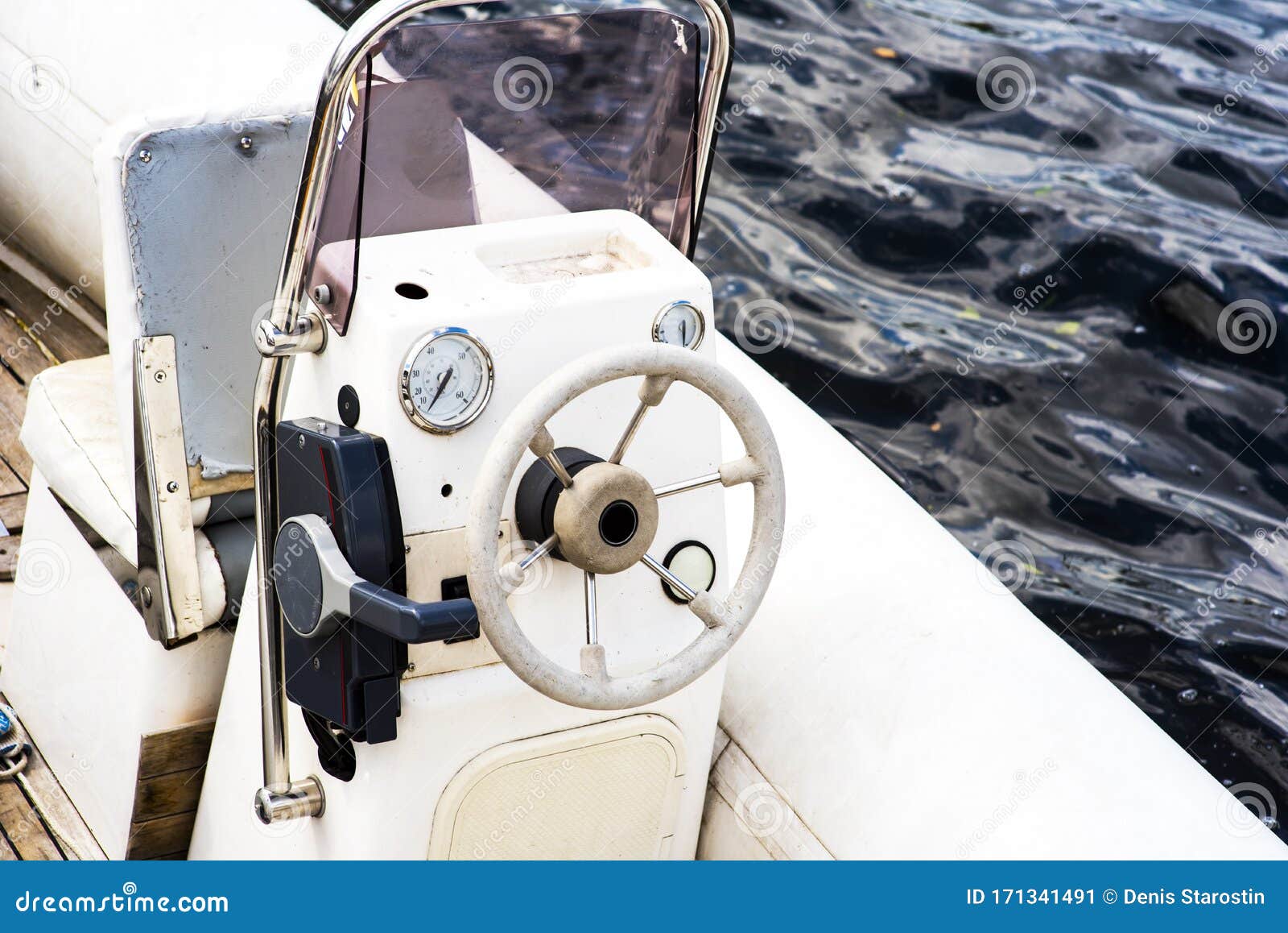 Steering Wheel on a Luxury Yacht Cabin Stock Image Image of motorboat