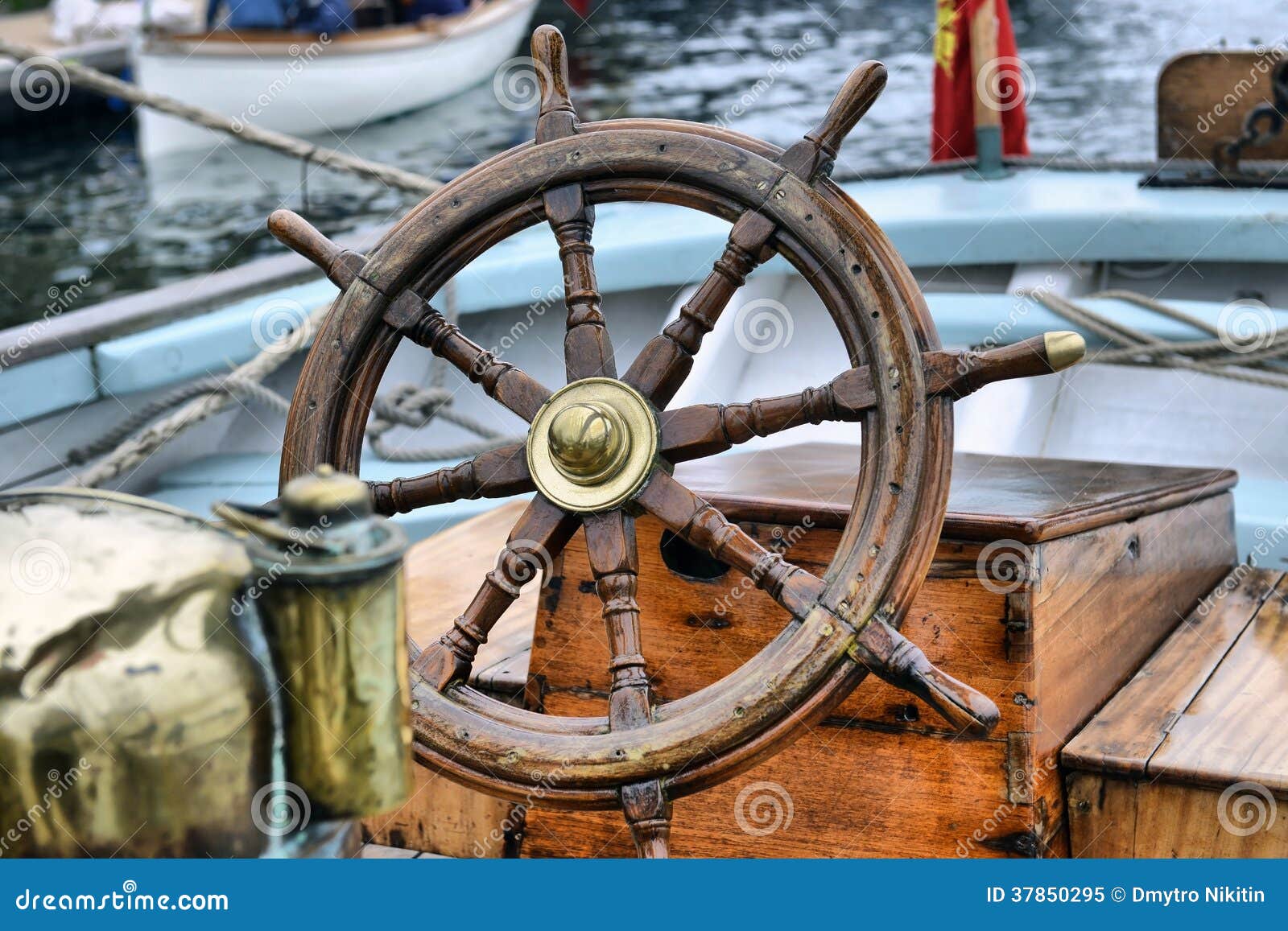 Steering wheel sailboat stock image. Image of marine 37850295