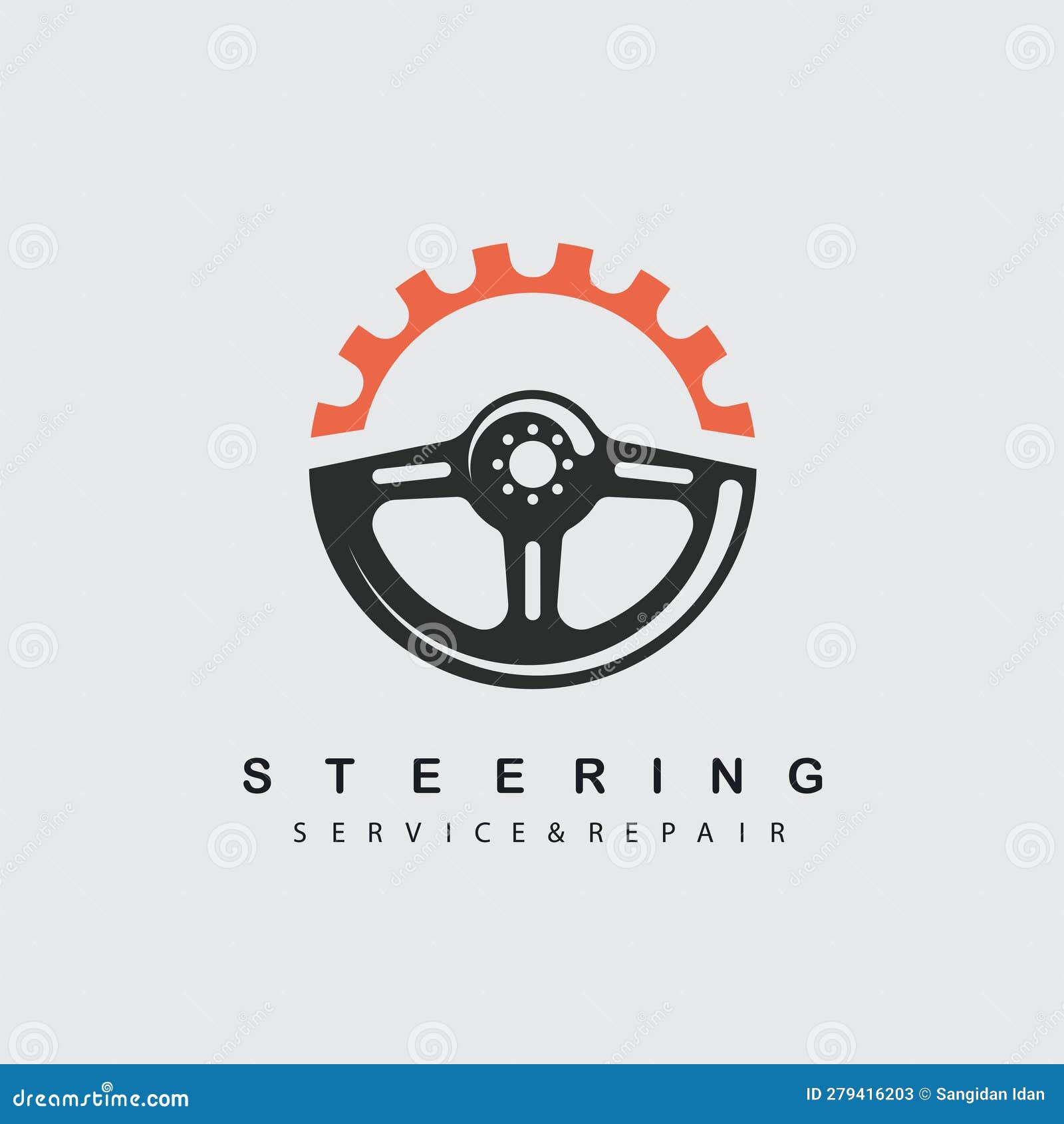 Steering Wheel Service and Repair Icon Vector Concept Design Template