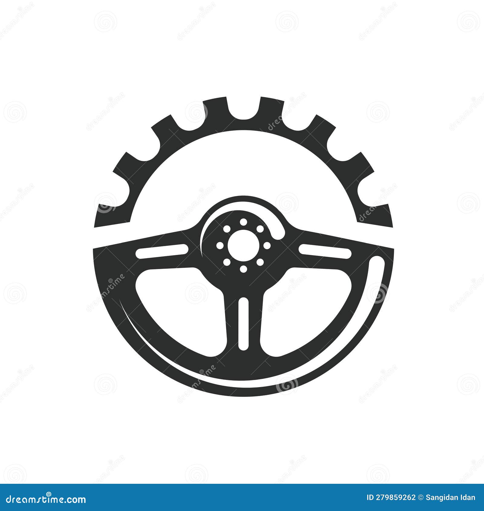 Steering Wheel Service and Repair Icon Vector Concept Design Template
