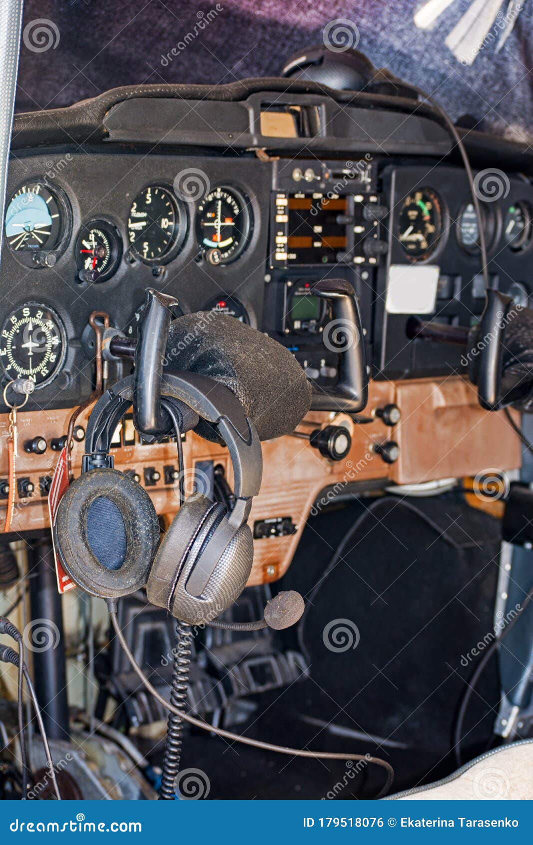 The Steering Wheel of a Small Cessna Stock Photo Image of branch