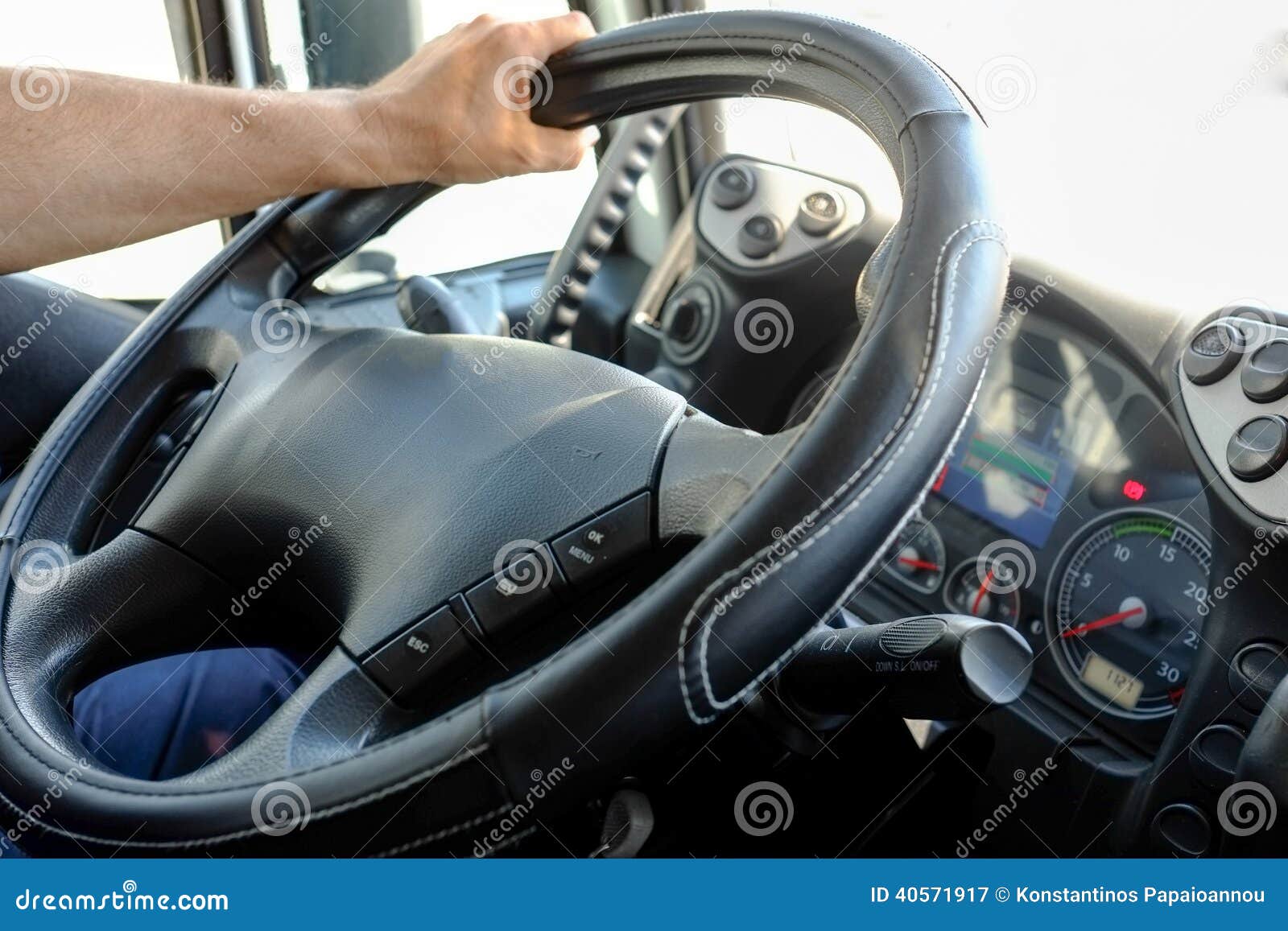 Steering wheel in a truck stock image. Image of cockpit 40571917