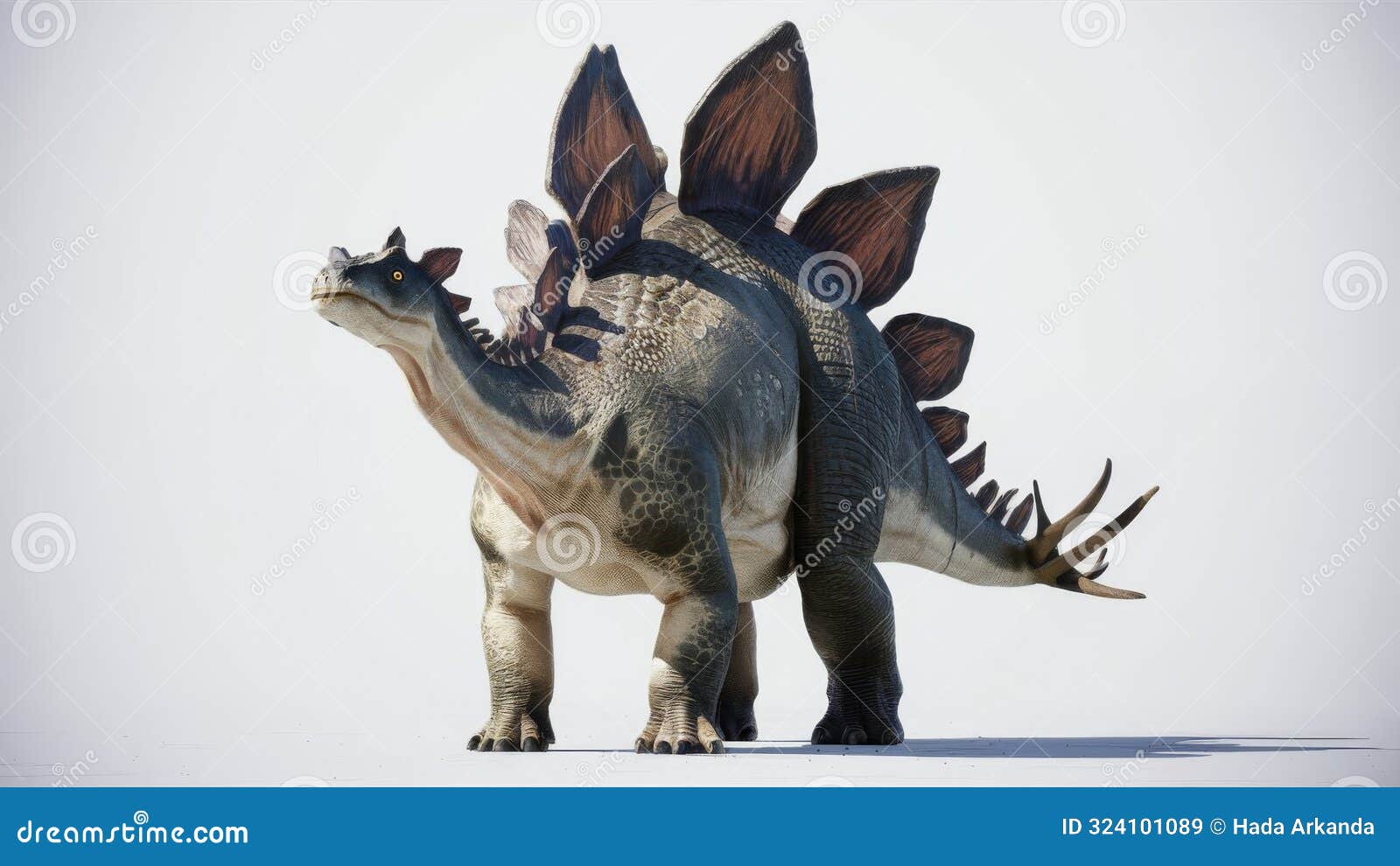 a stegosaurus dinosaur  on a white background