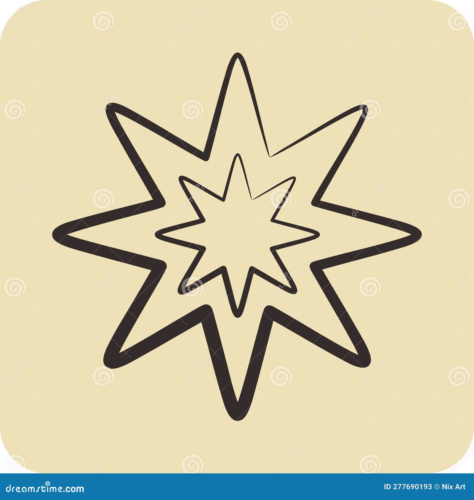 Stella A Otto Punte Significato Cristiano Stella a Otto Punte. Relativo Al Simbolo Delle Stelle. Disegno a Mano