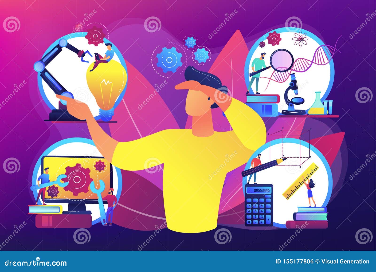 STEM Education Concept Vector Illustration Stock Vector - Illustration ...