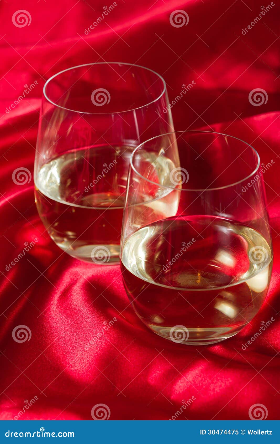 Stemless White Wine Glasses Stock Image Image of wine, reflection
