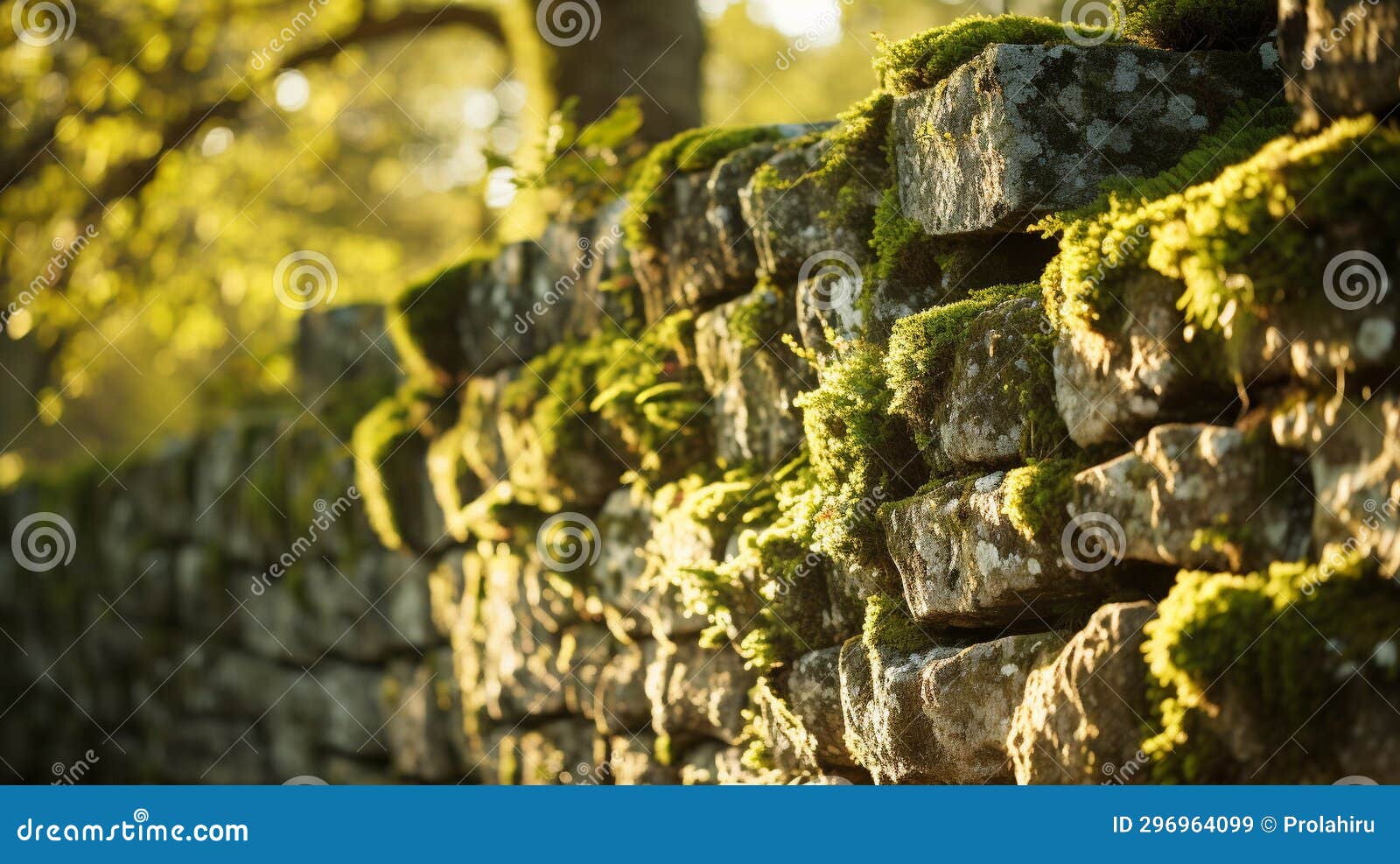 lichen covered ancient stone wall