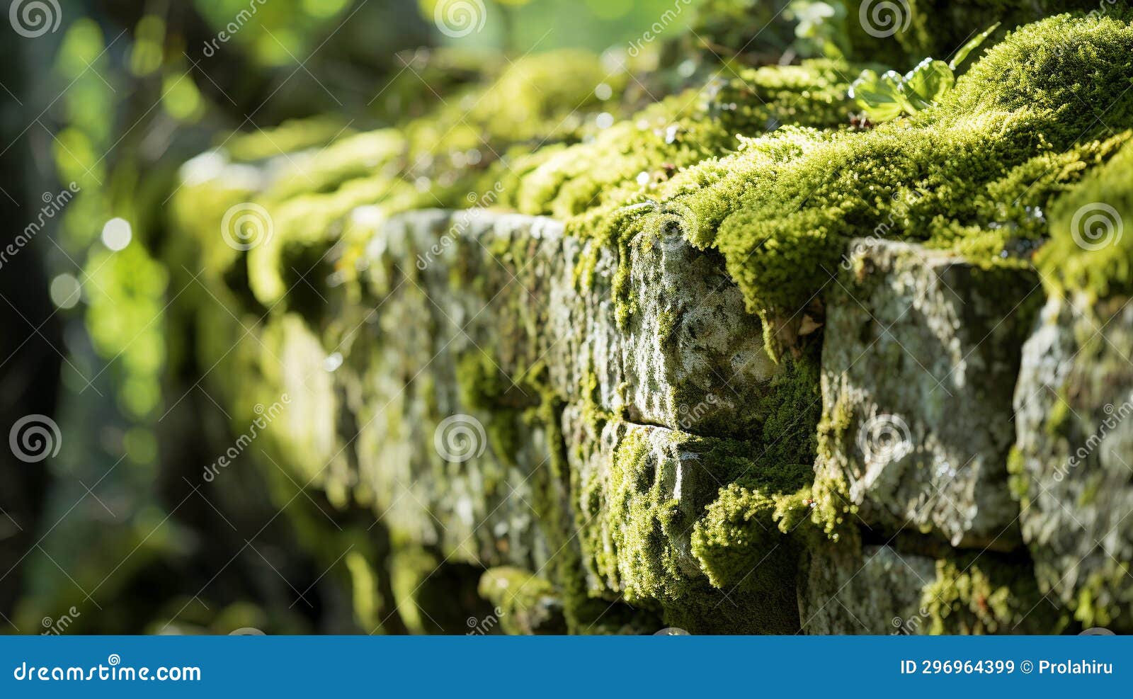 lichen covered ancient stone wall