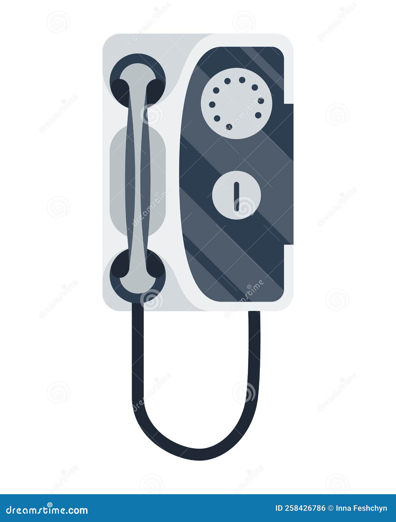 Step of Evolution of Phone. Classic Communication Device. Old Antique