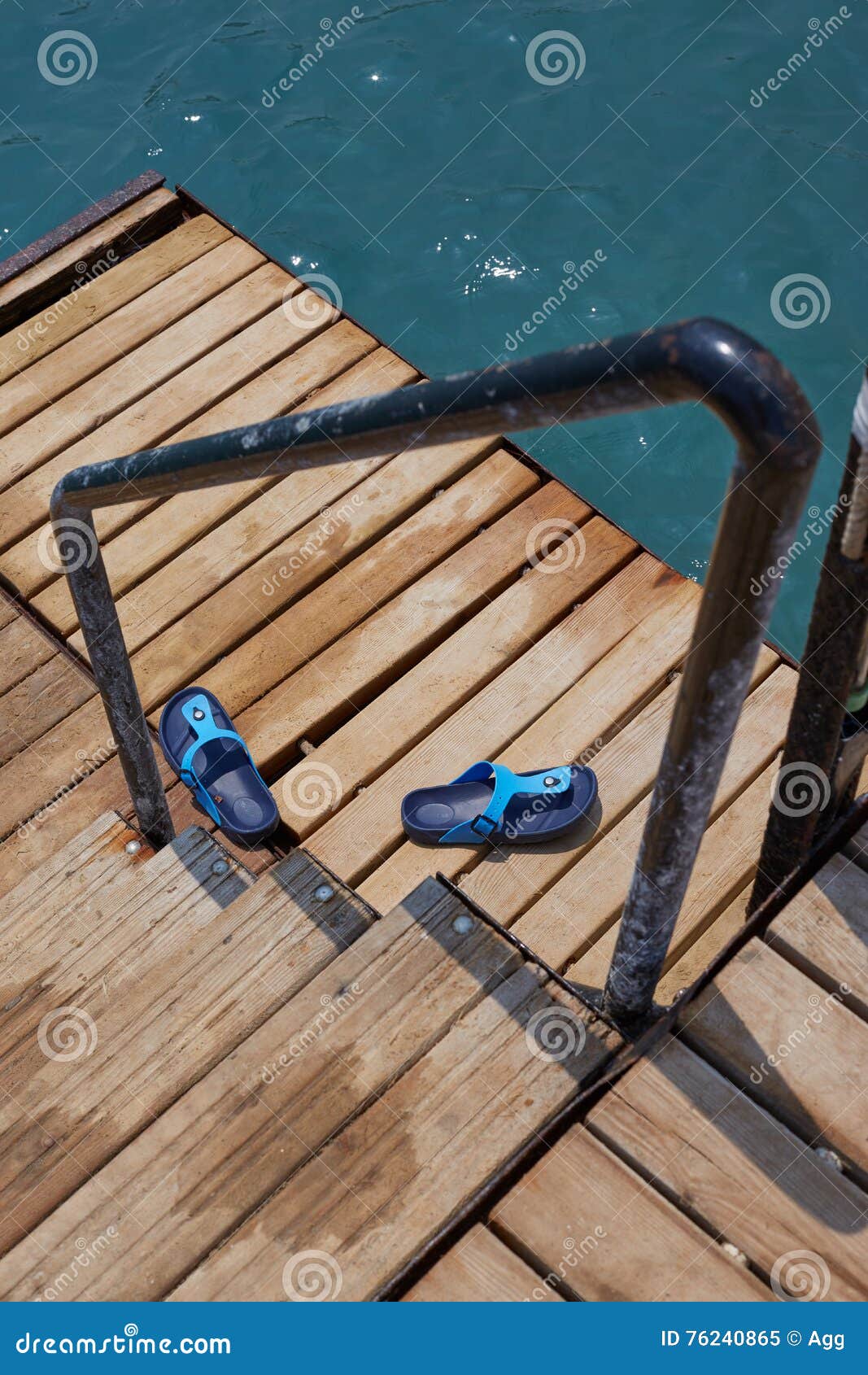 step-ins on the sea pier stairs