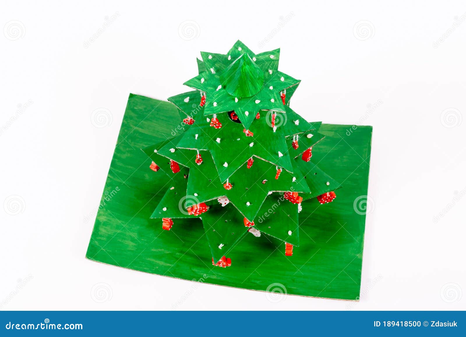 Step by Step Instruction How To Make Christmas Tree. Using Glue we