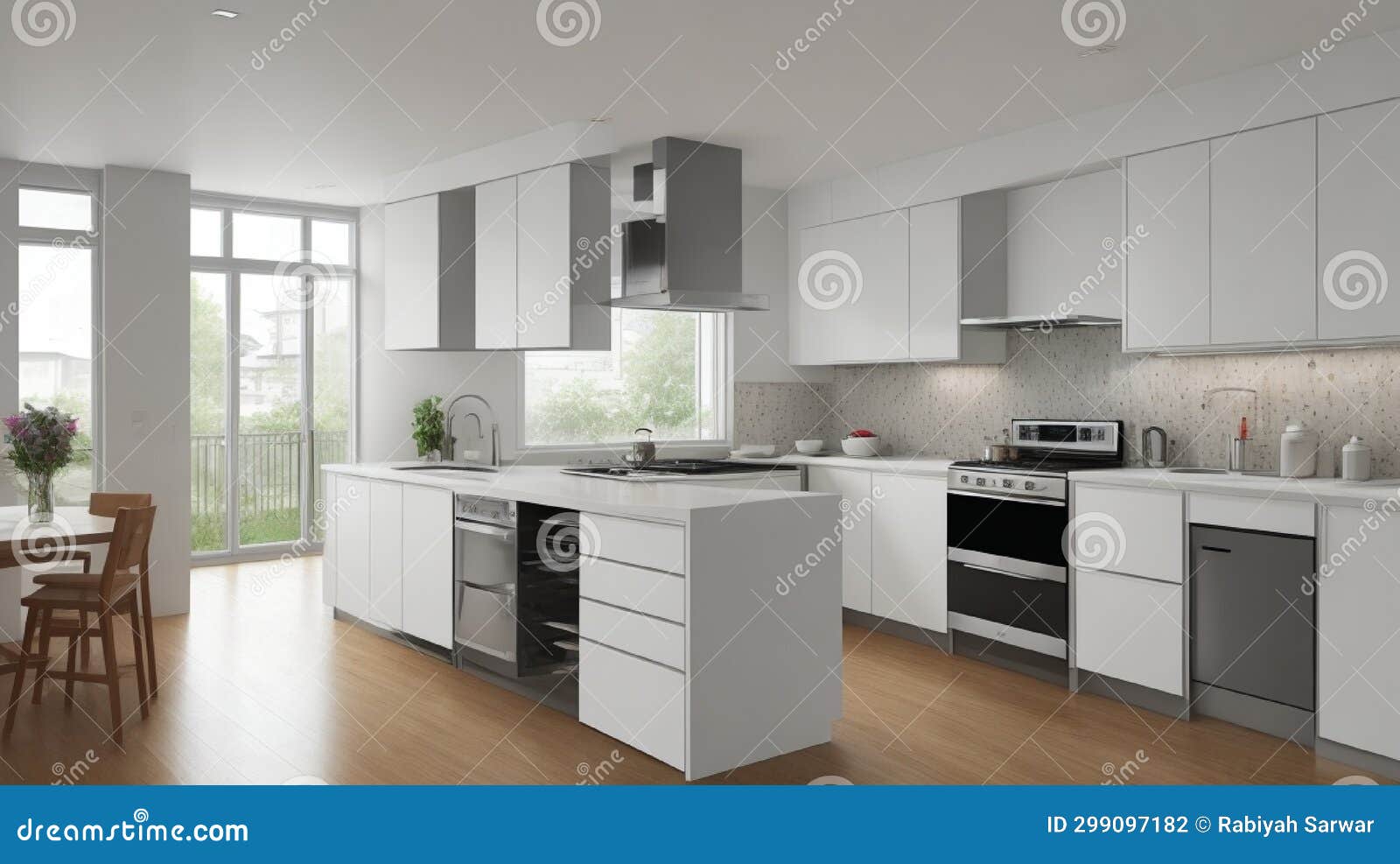 Interior of Modern Comfortable Kitchen Stock Illustration