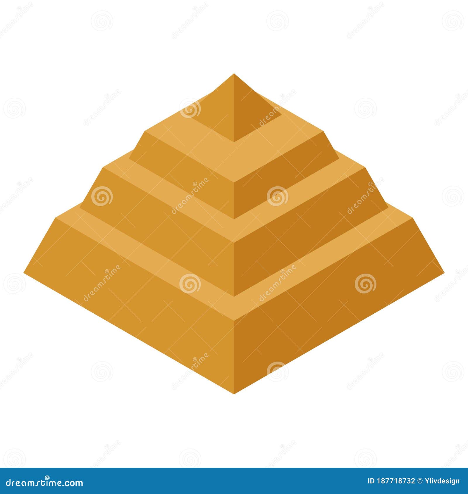 Step Pyramid Icon, Isometric Style Stock Vector - Illustration of ...