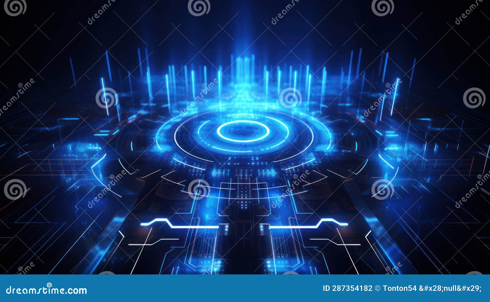 Blue Abstract Technology Wallpaper Futuristic Blue Horizons Abstract