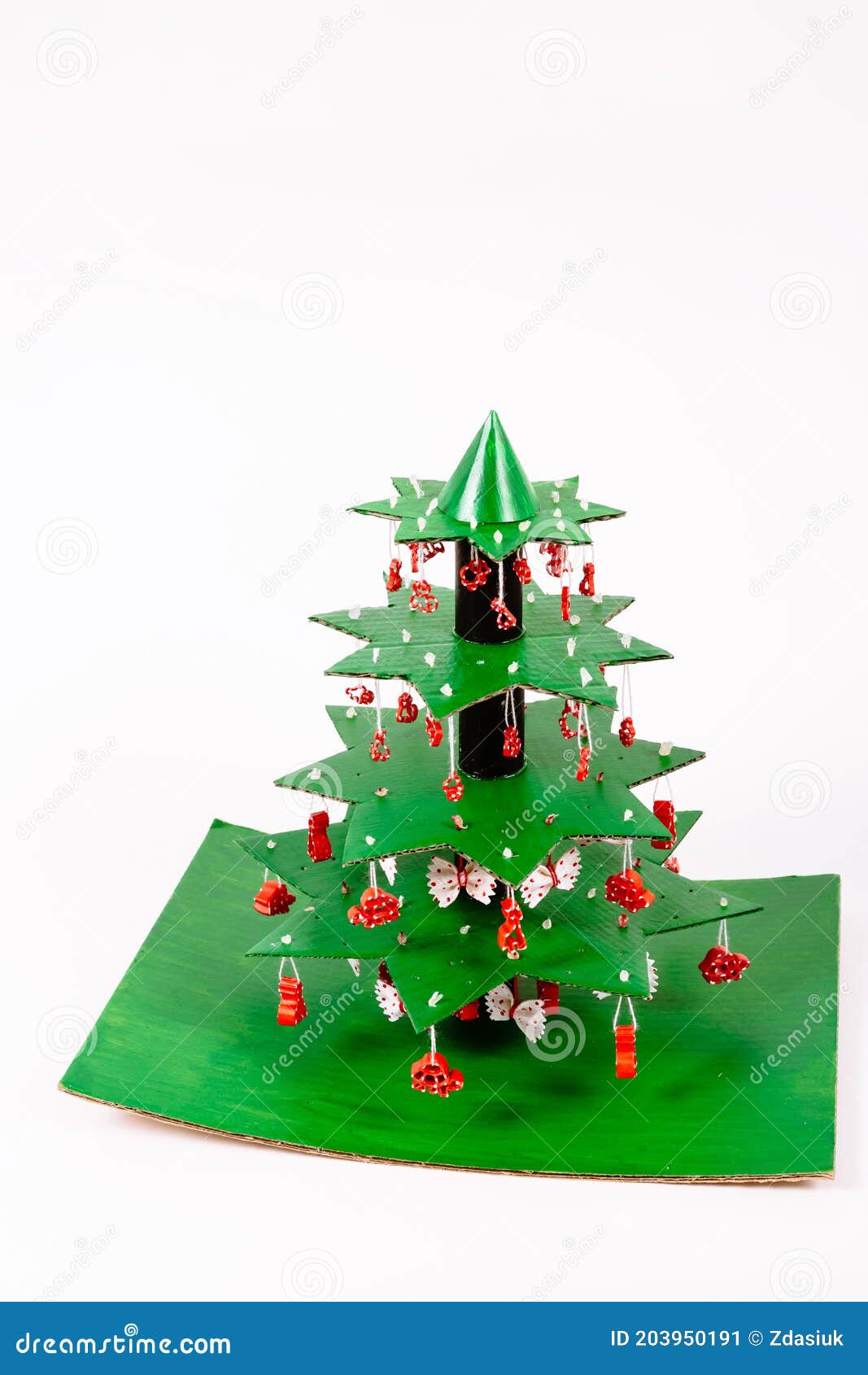 Step by Step Instruction How To Make Christmas Tree. Using Glue we